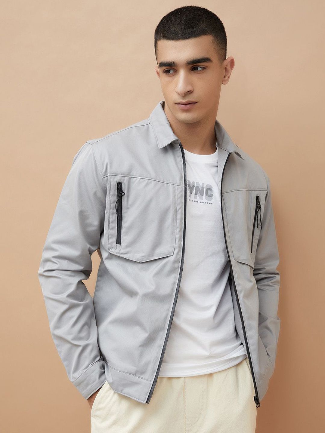 Bossini Spread Collar Cotton Tailored Jacket