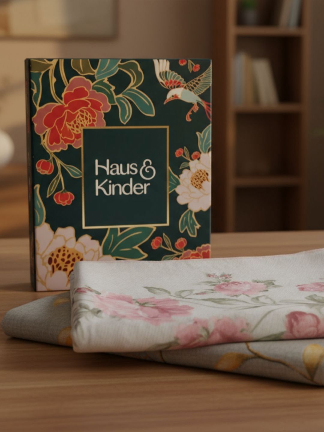haus & kinder Off White & Pink 2 Pcs Floral Microfiber Single Bedsheet Set 1.52 m x 2.28 m