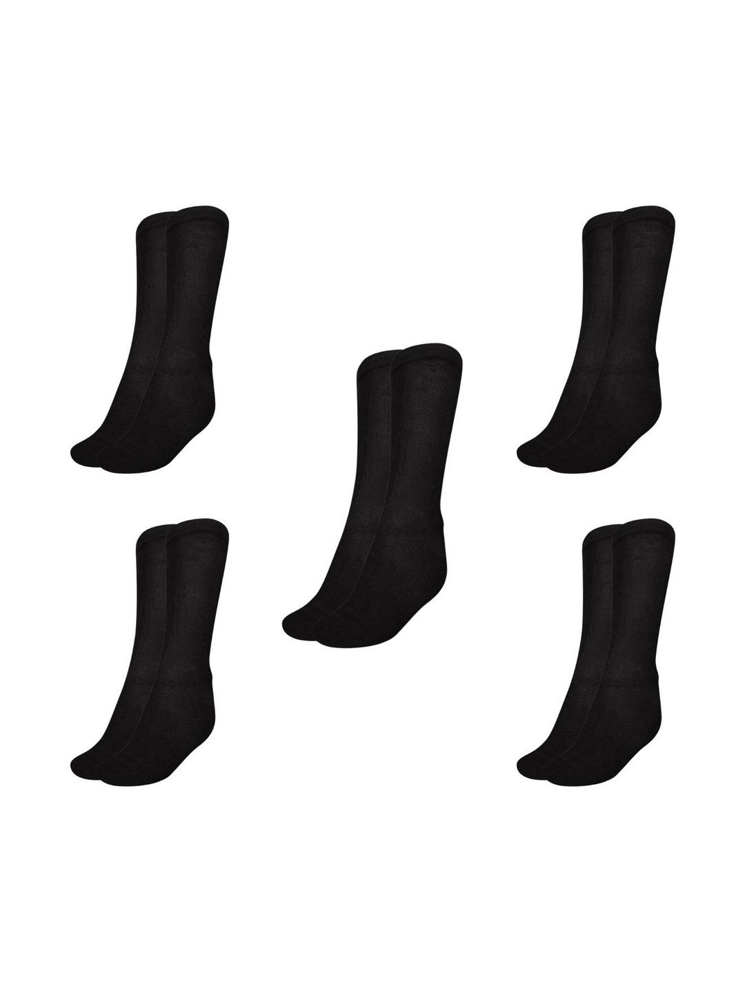 MUKHAKSH Men Pack Of 5 Cotton Calf-Length Socks