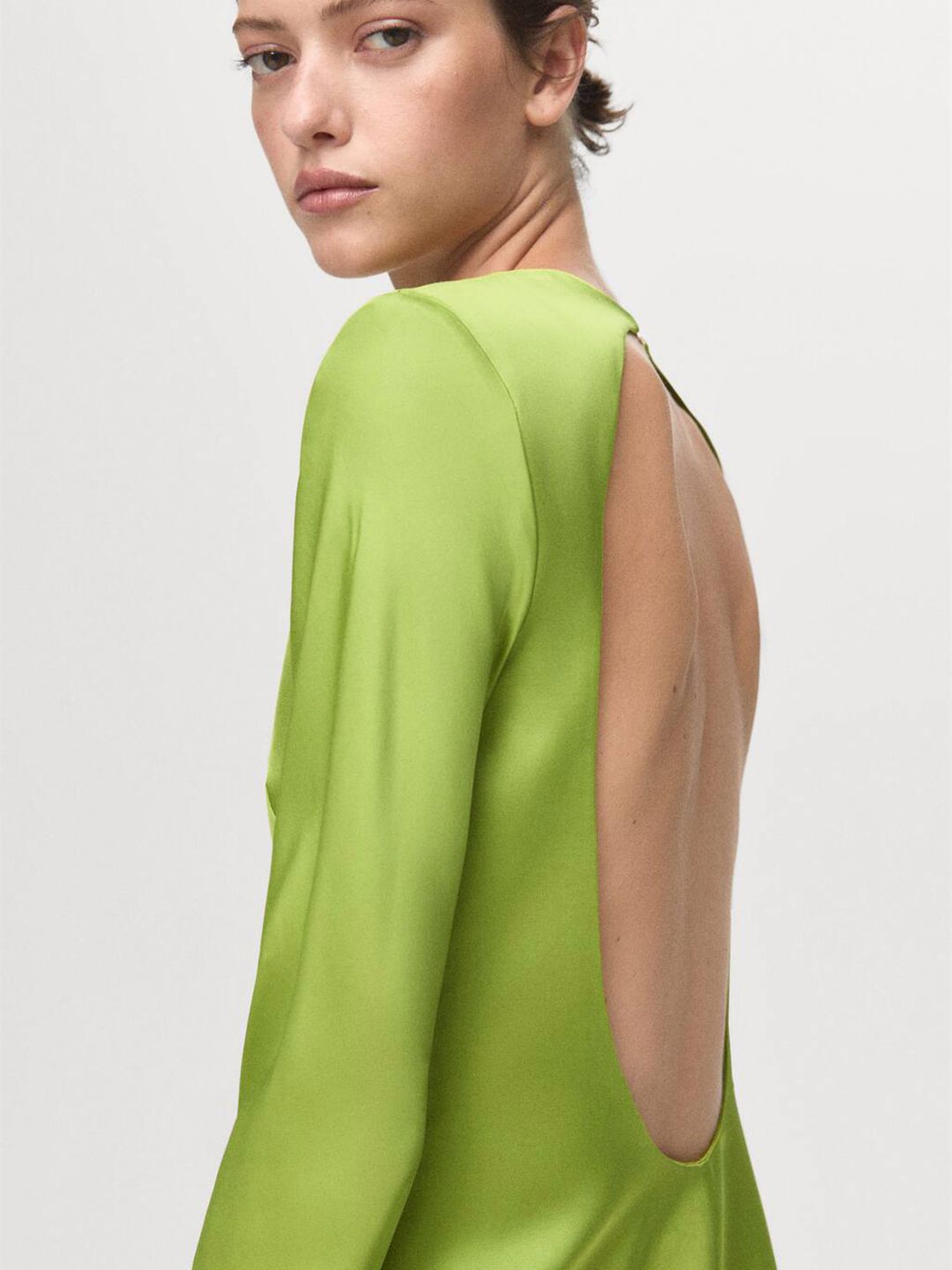 Backless Satin Shift Dress
