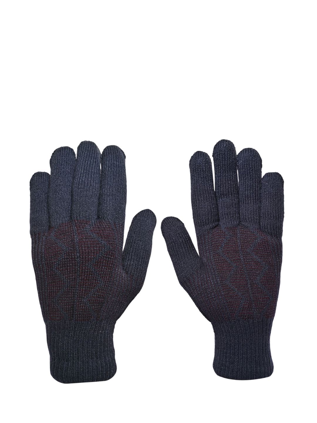 LOOM LEGACY Men Striped Acrylic Winter Gloves
