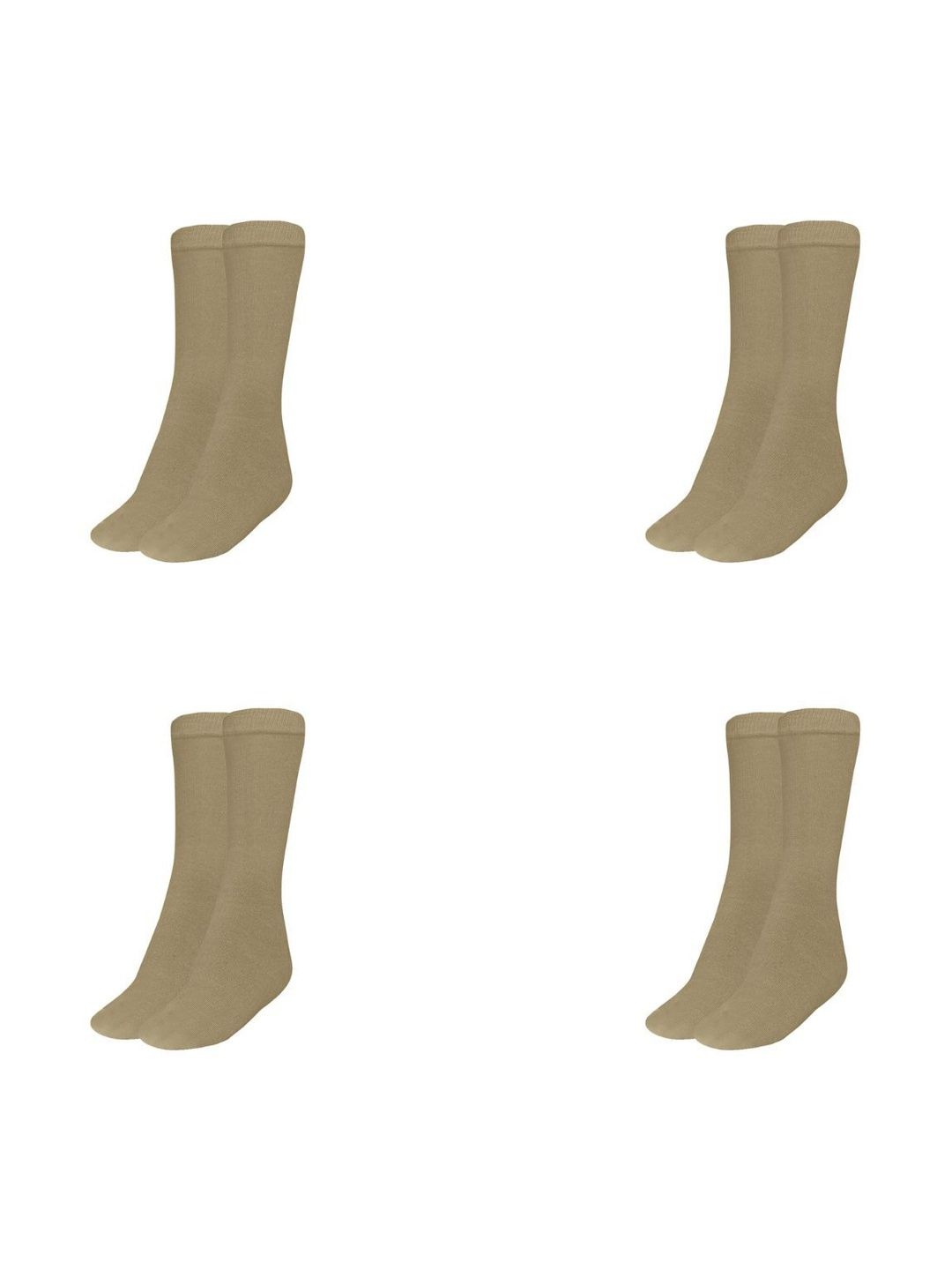 MUKHAKSH Men Pack Of 4 Khakhi Cotton Calf-Length Socks