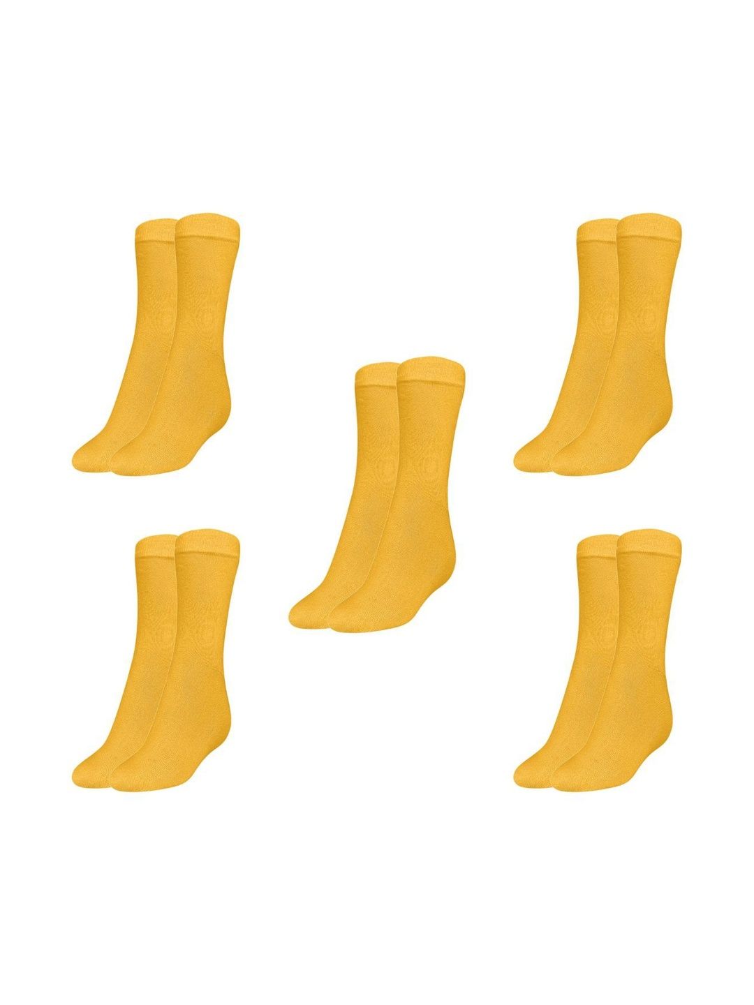 MUKHAKSH Men Pack Of 5 Solid Calf-Length Socks