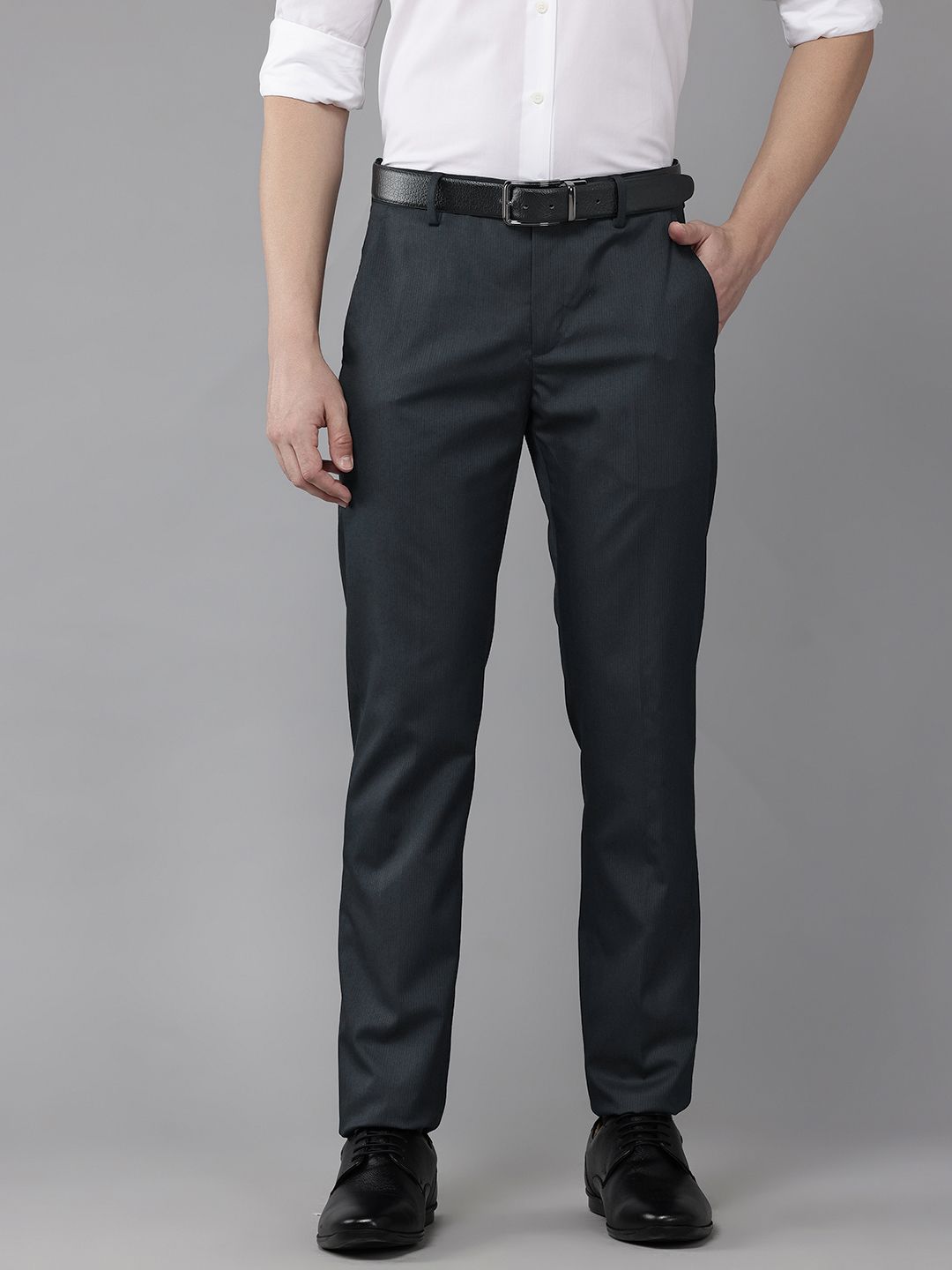 Arrow Men Striped Slim Fit Trousers