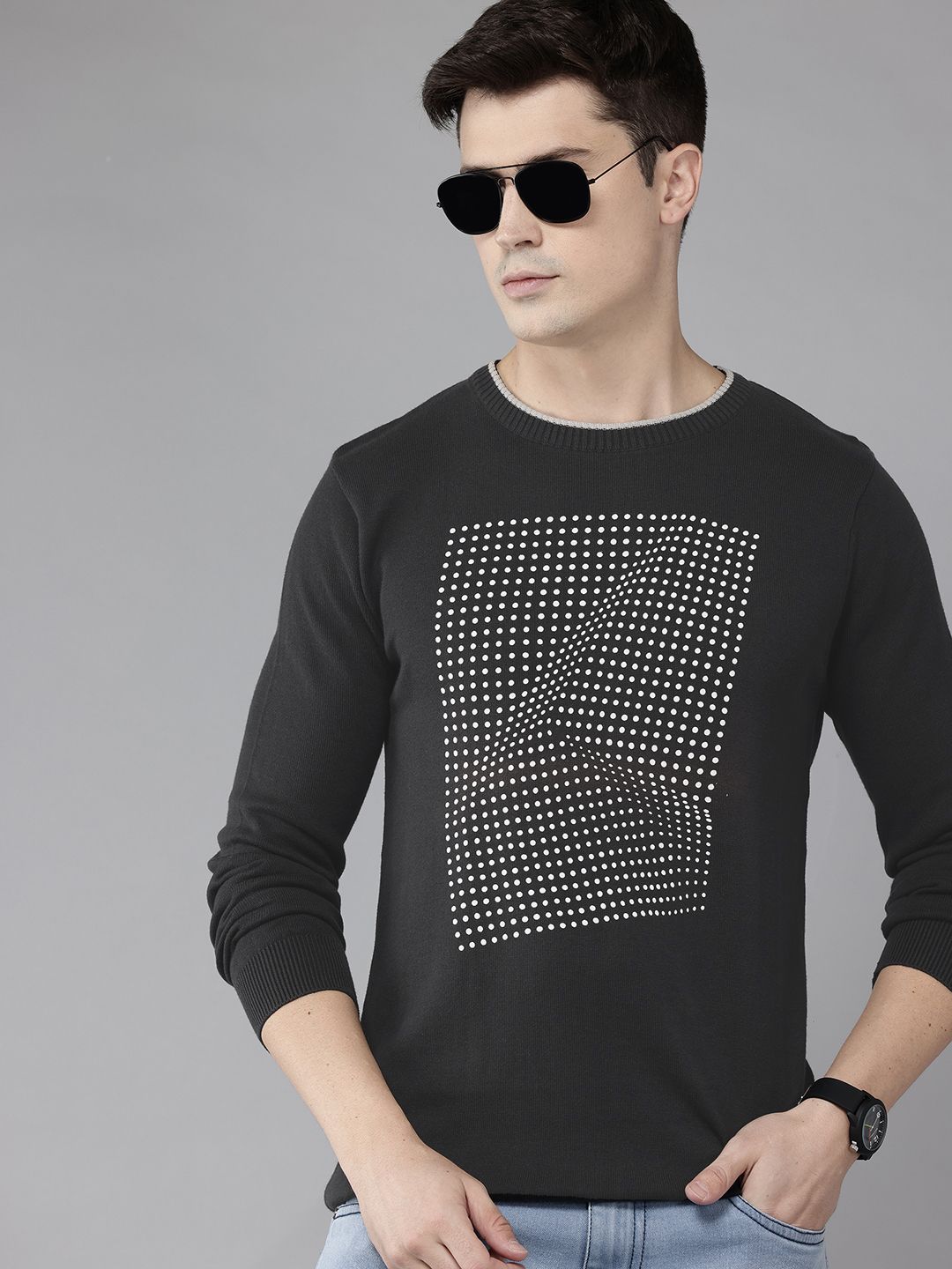 Van Heusen Geometric Self-Design Pullover