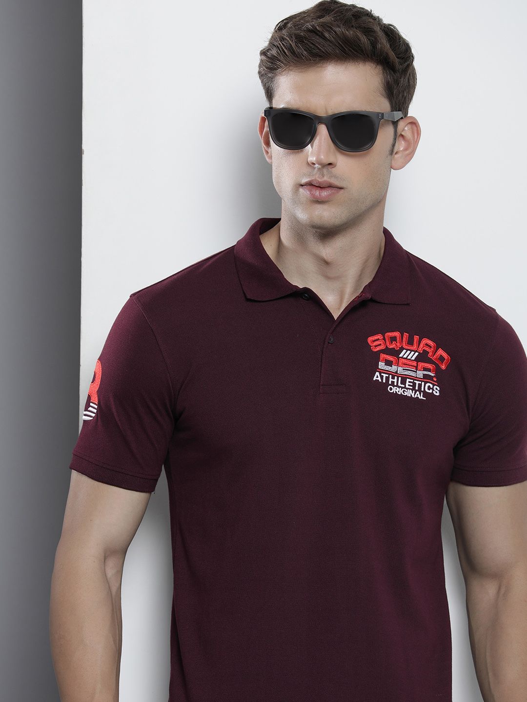 The Indian Garage Co Men Polo Collar Applique T-shirt