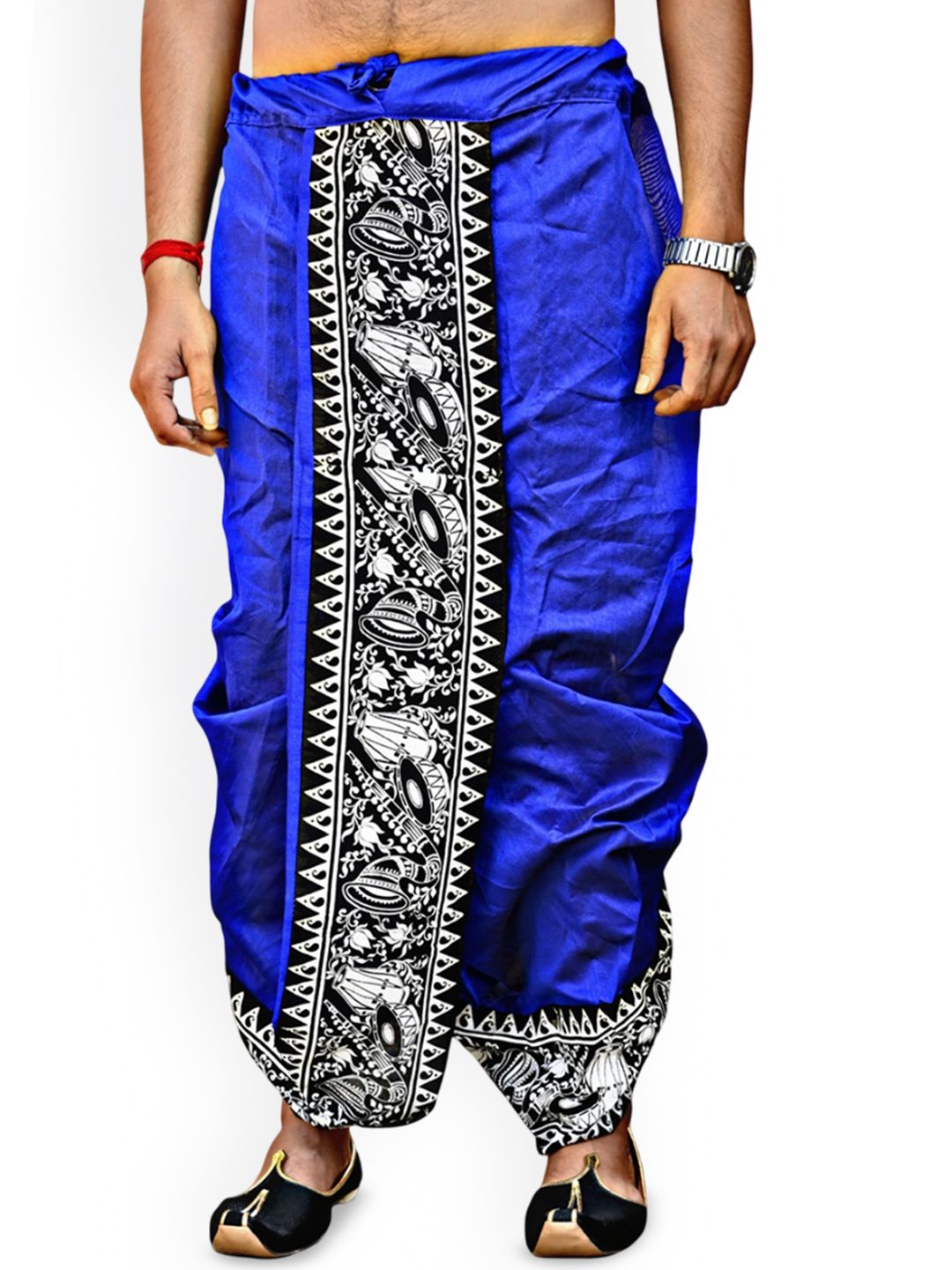 Looknest Men Blue Silk Blend  Dhotis