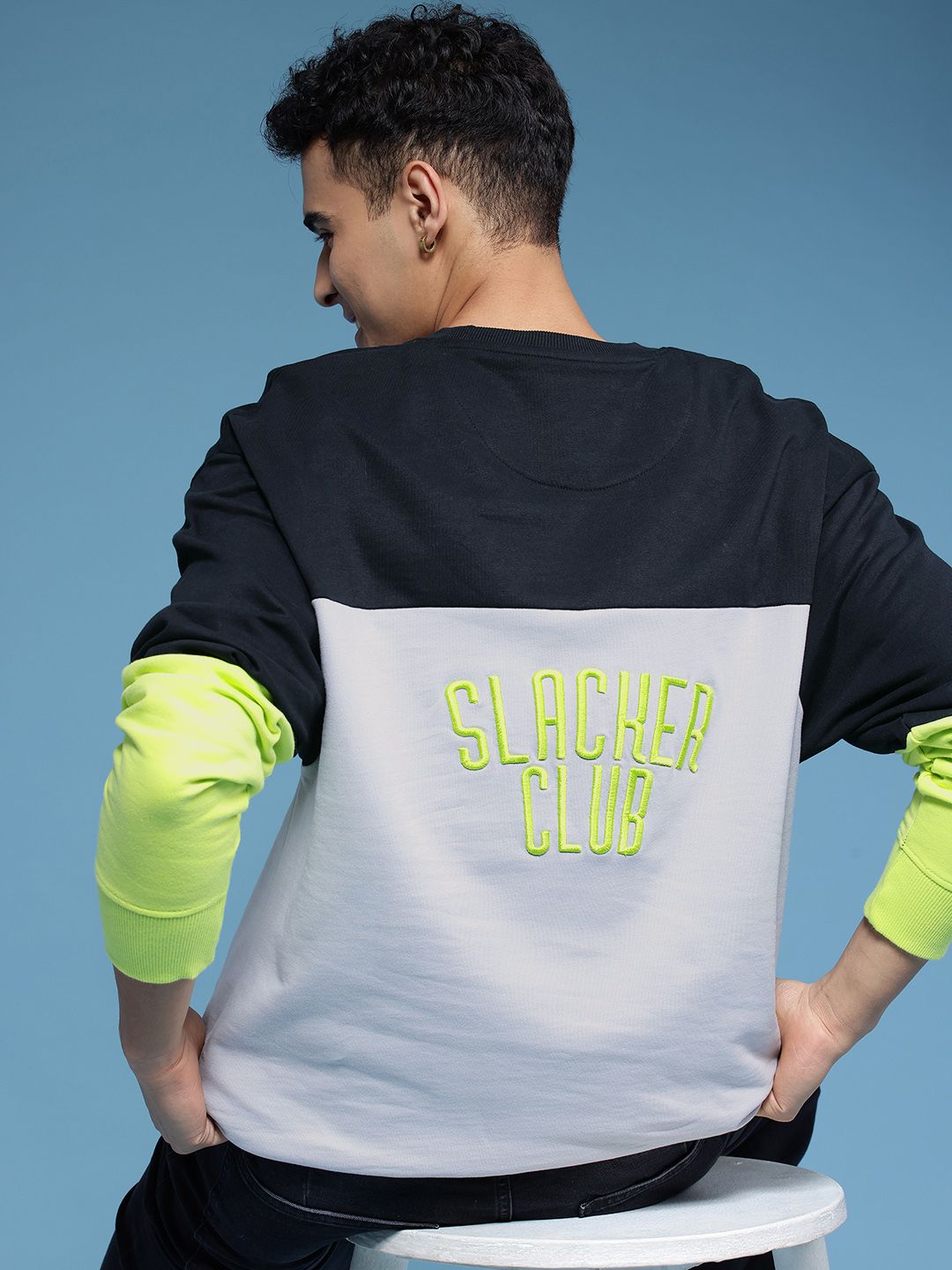 HERE&NOW Colourblocked Pure Cotton Sweatshirt