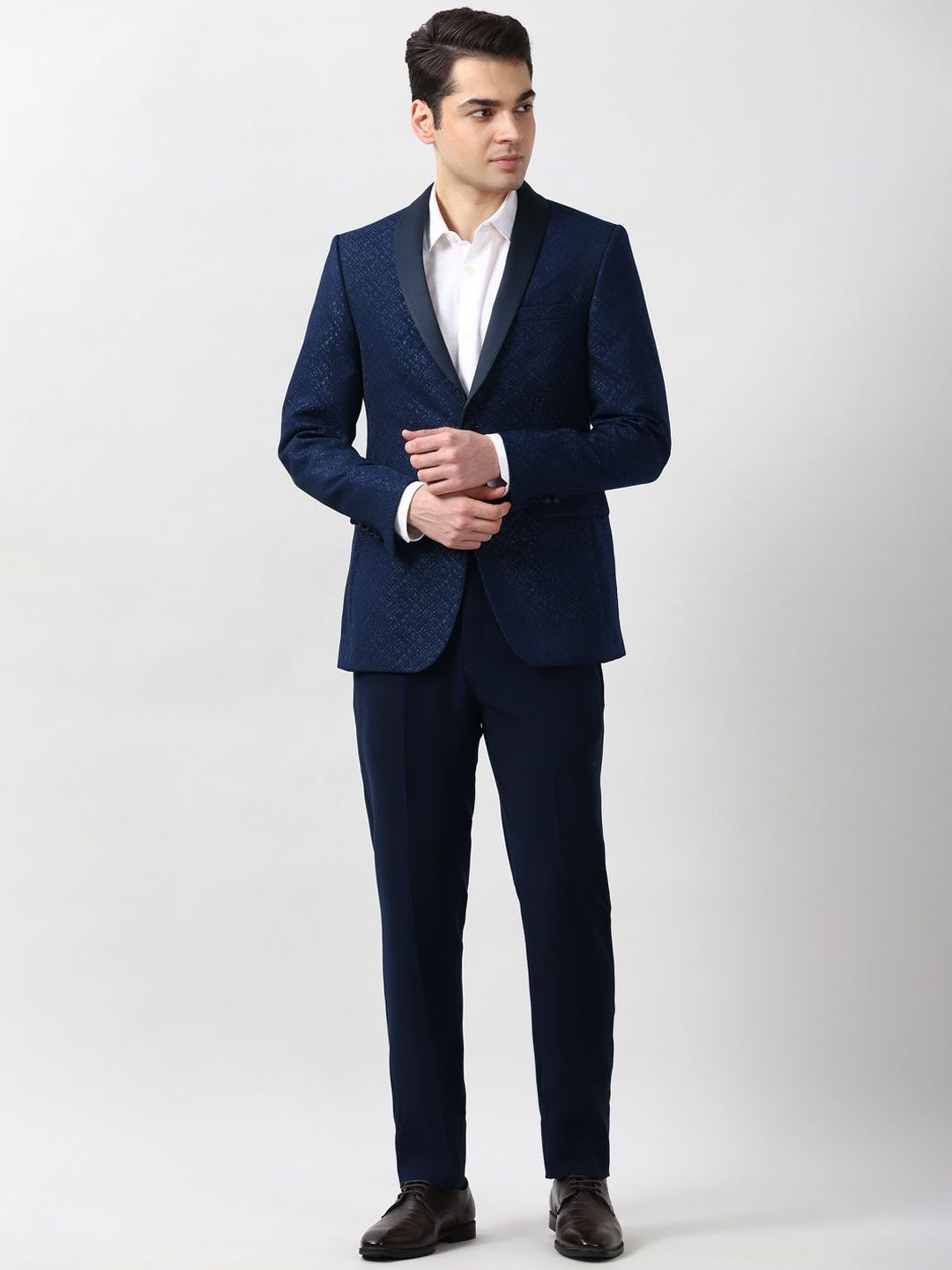Peter England Elite Printed Formal Two Piece Suit