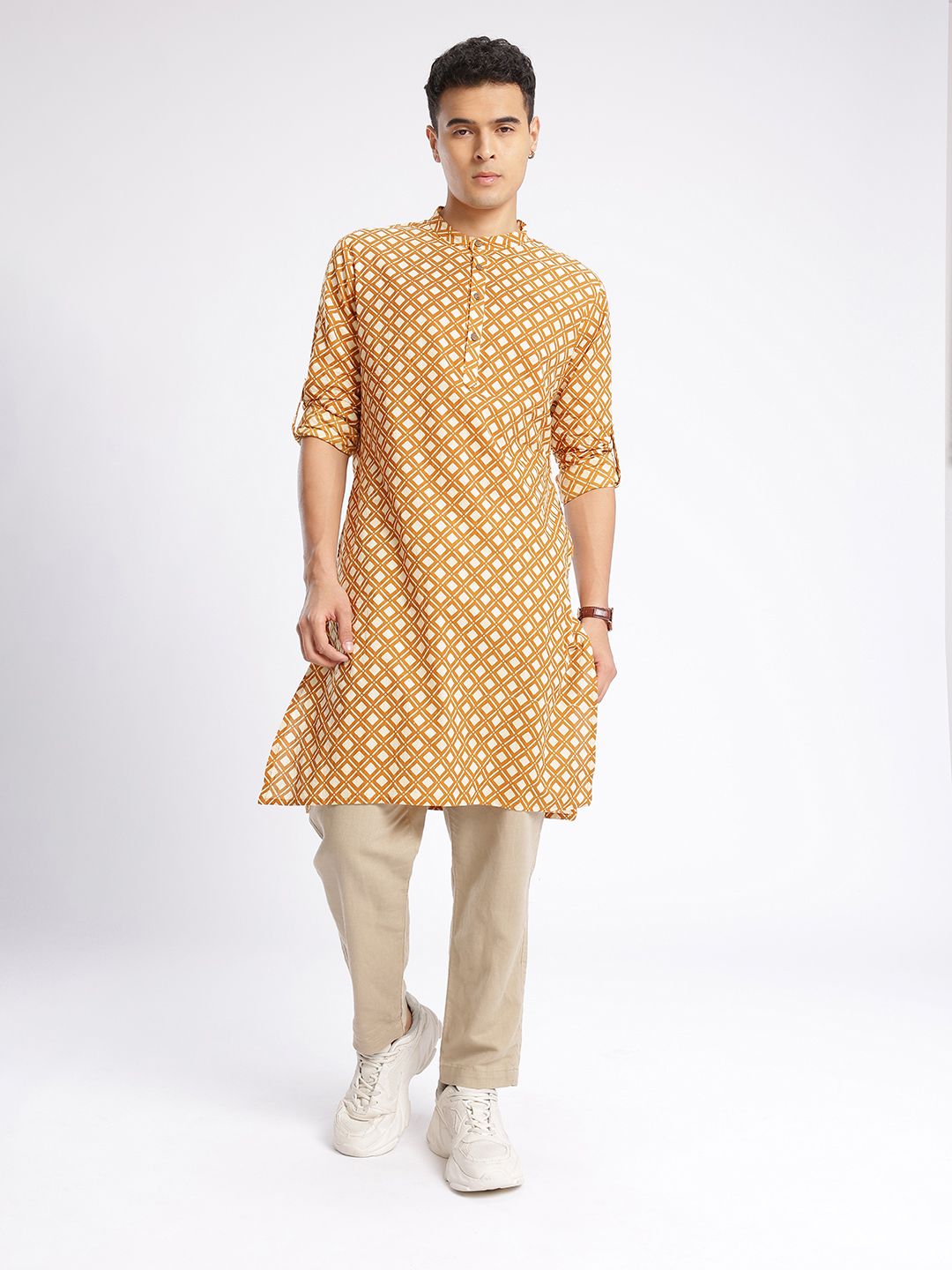 Anouk Rustic Geometric Printed Kurta
