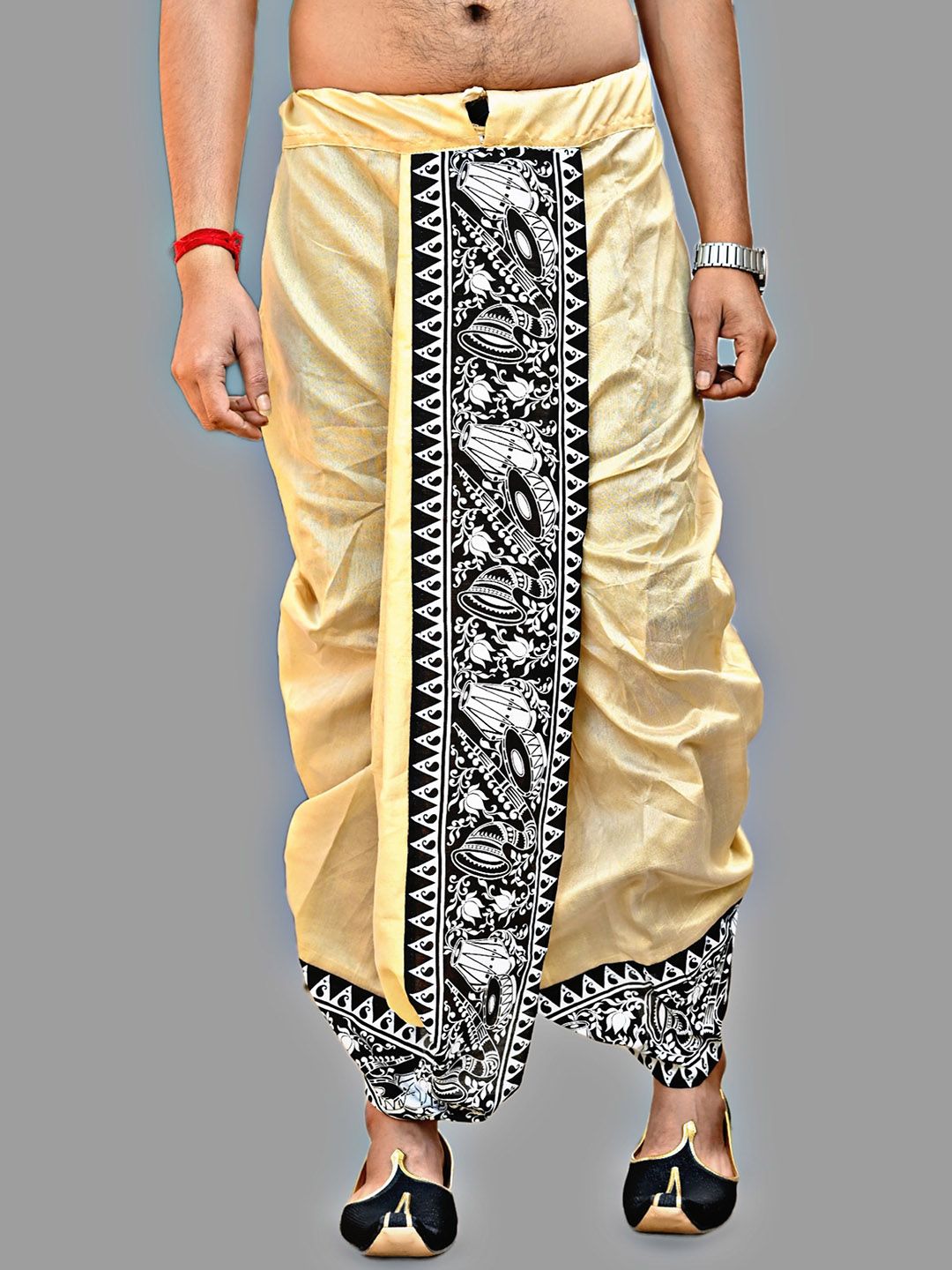 Looknest Men Silk Printed Dhotis