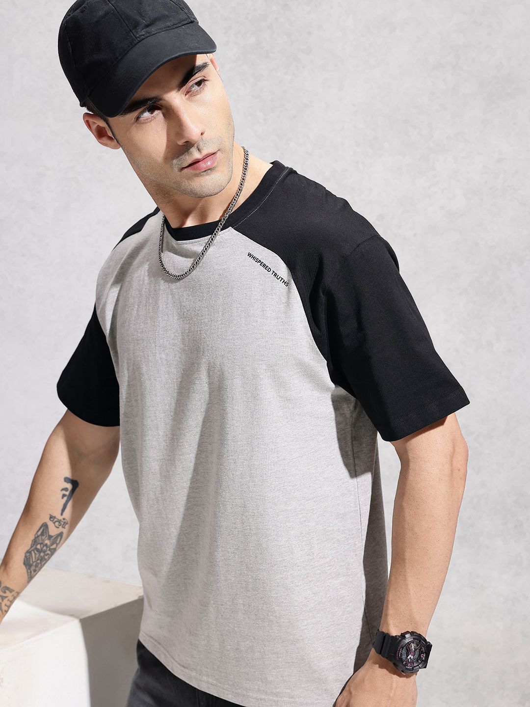 WROGN Colourblocked Raglan Sleeves Relaxed Fit T-shirt