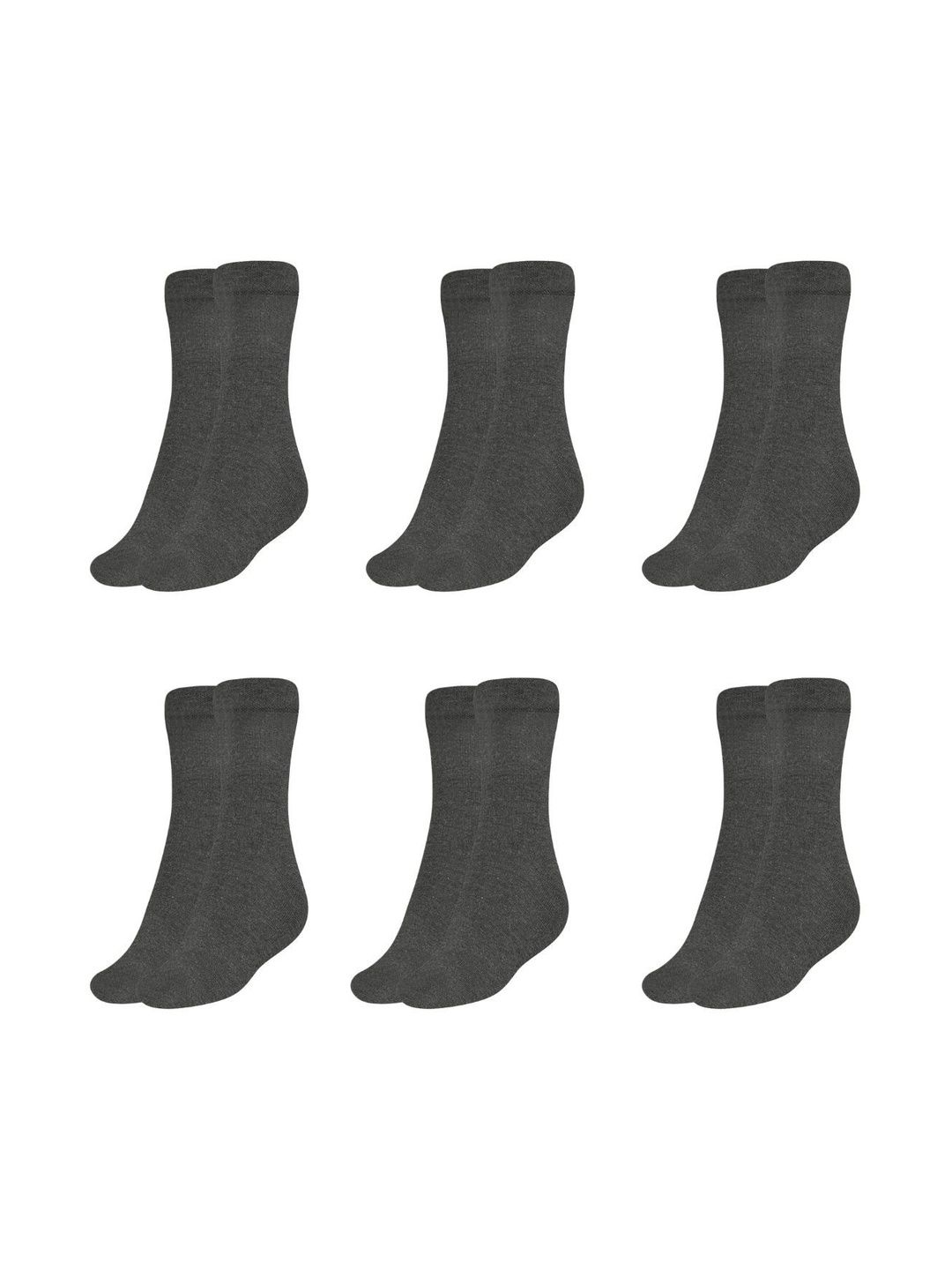 MUKHAKSH Men Pack Of 6 Solid Pure Cotton Calf-Length Socks