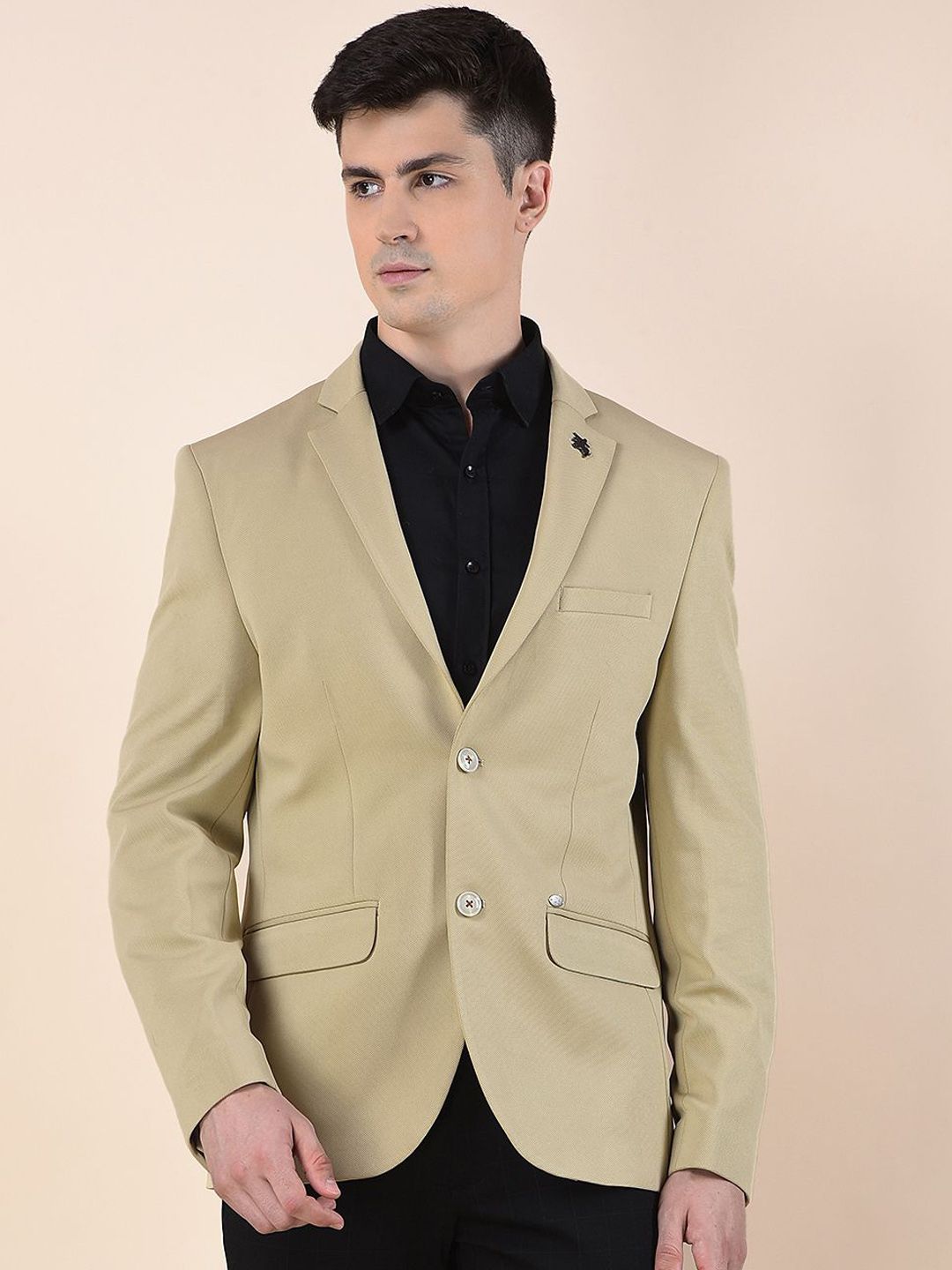 Cantabil Cantabil Self Design Single-Breasted Blazers