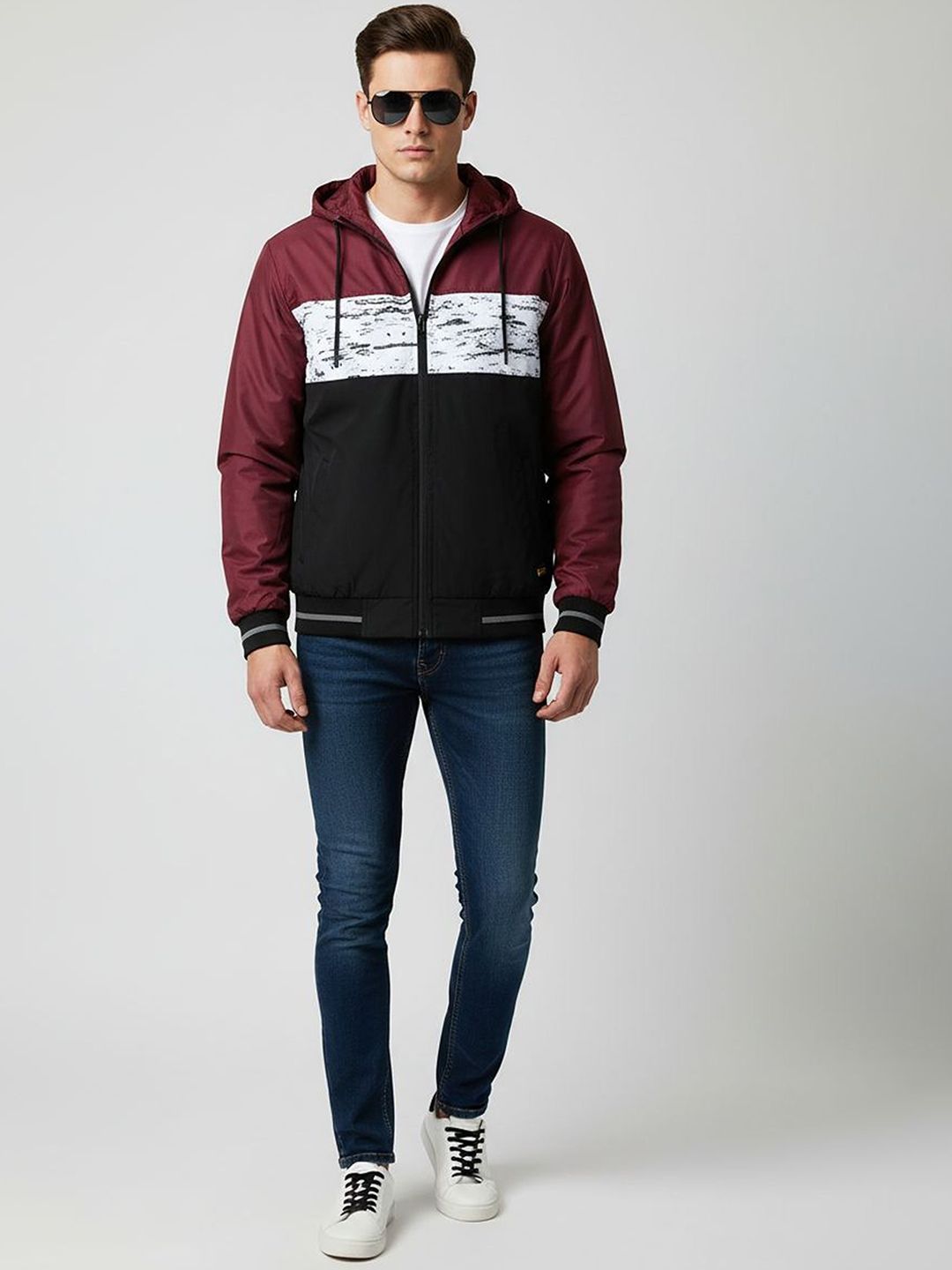 Roadster Colourblocked Hooded Long Sleeves Sporty Jacket
