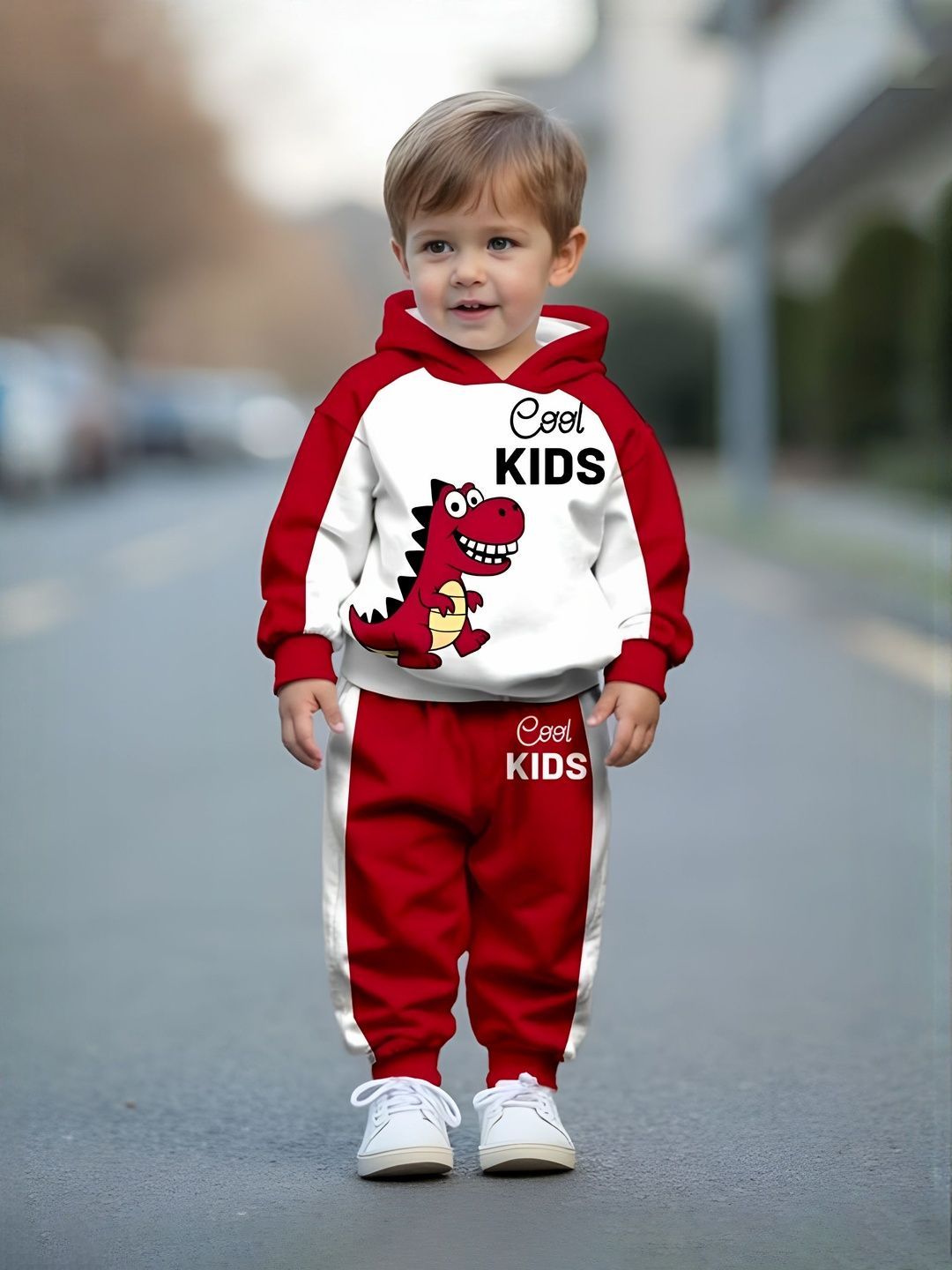 ELPIXIE FASHION Kids Printed Hooded Long Sleeves Sweatshirt With Jogger