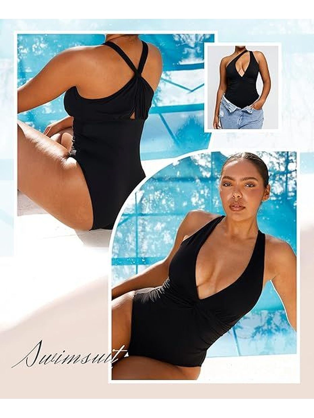 Buy Rlanos One-Shoulder Cut-Out Ruched Monokini Swimsuit