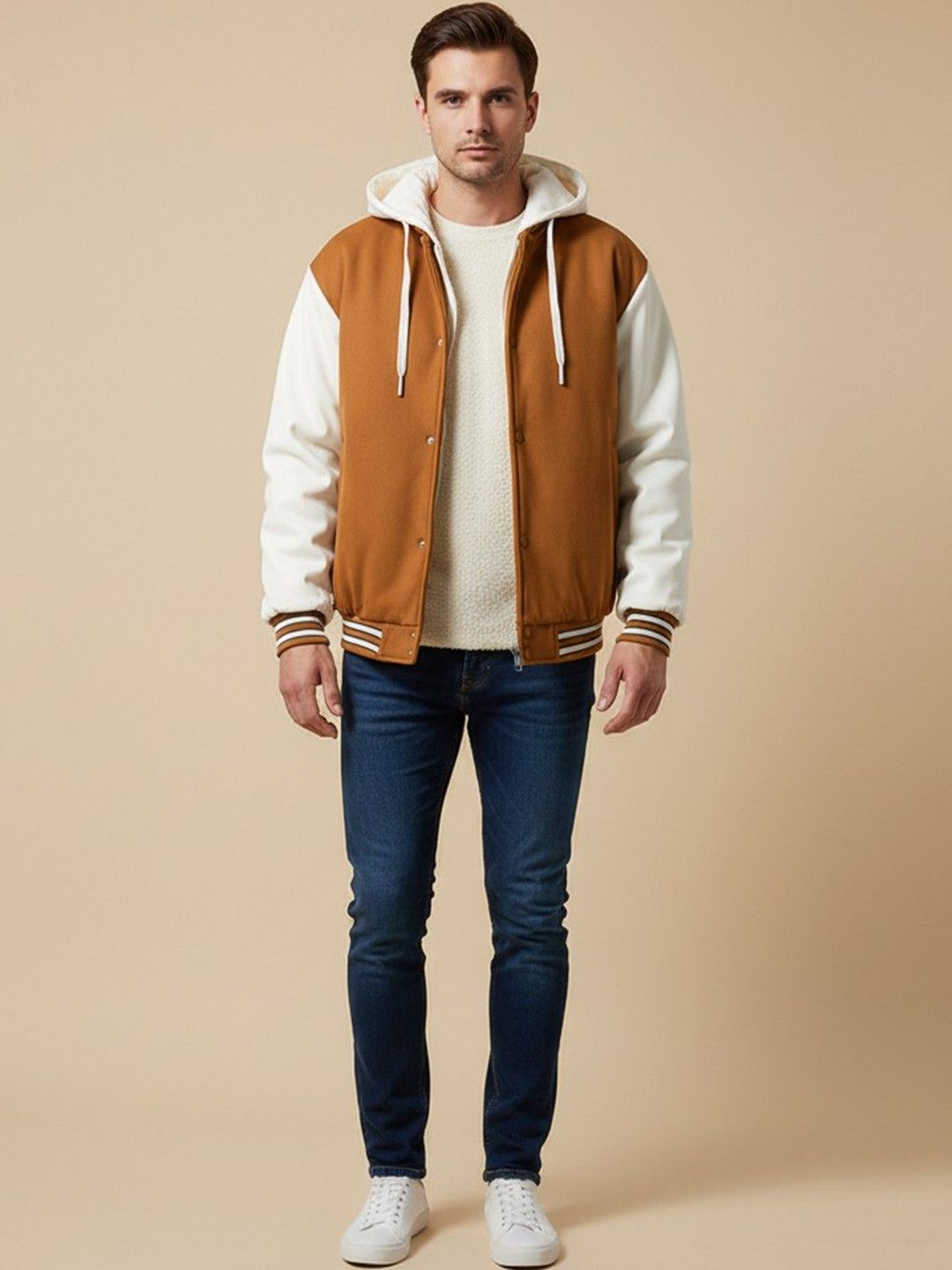 Mast & Harbour Men Colourblocked Varsity Jacket