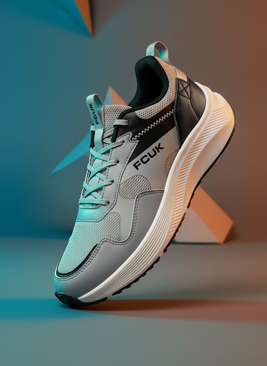 FCUK Men Woven Design Running Shoes