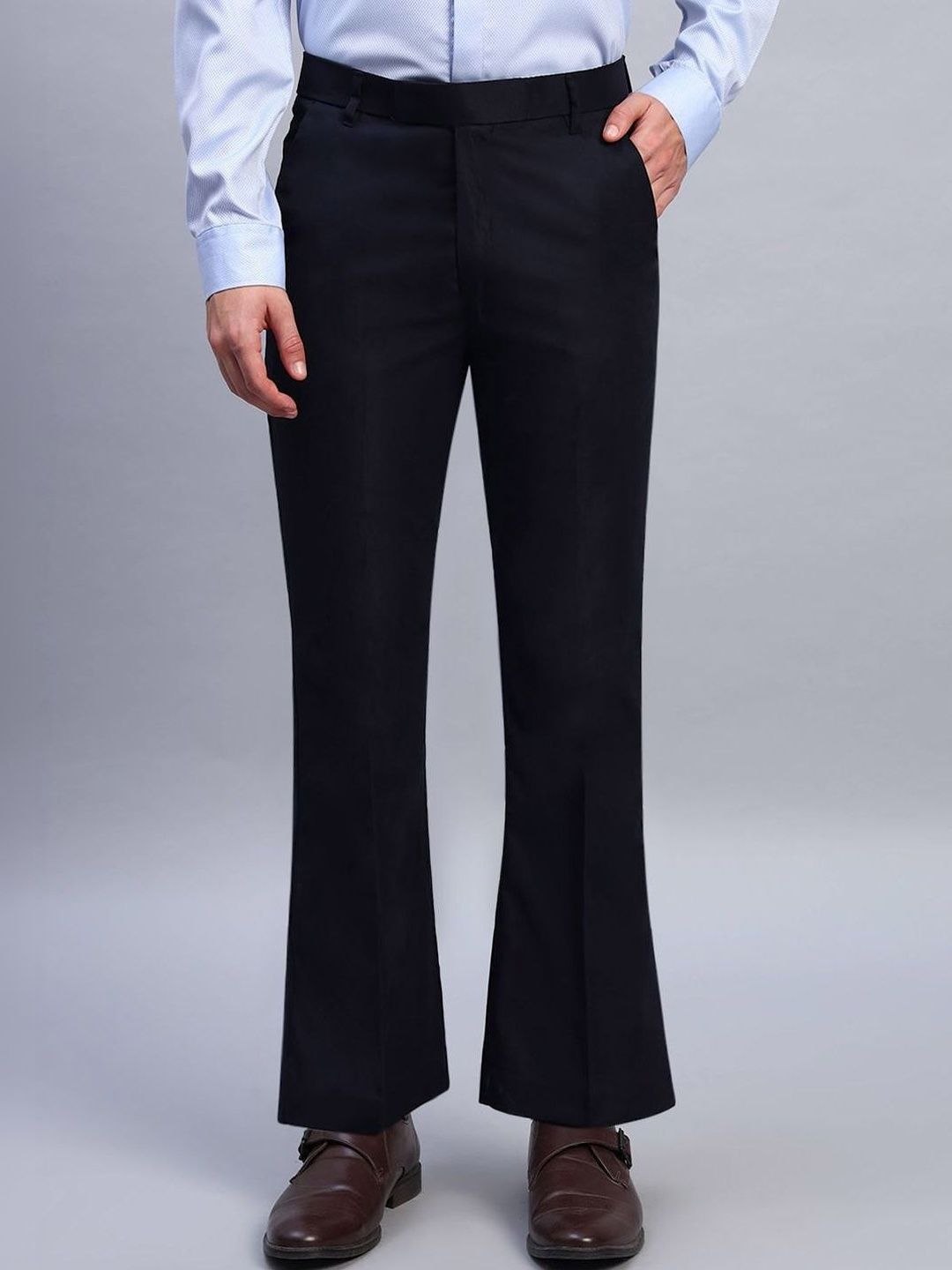 AXNIS Men Relaxed Straight Leg Bootcut Formal Trousers