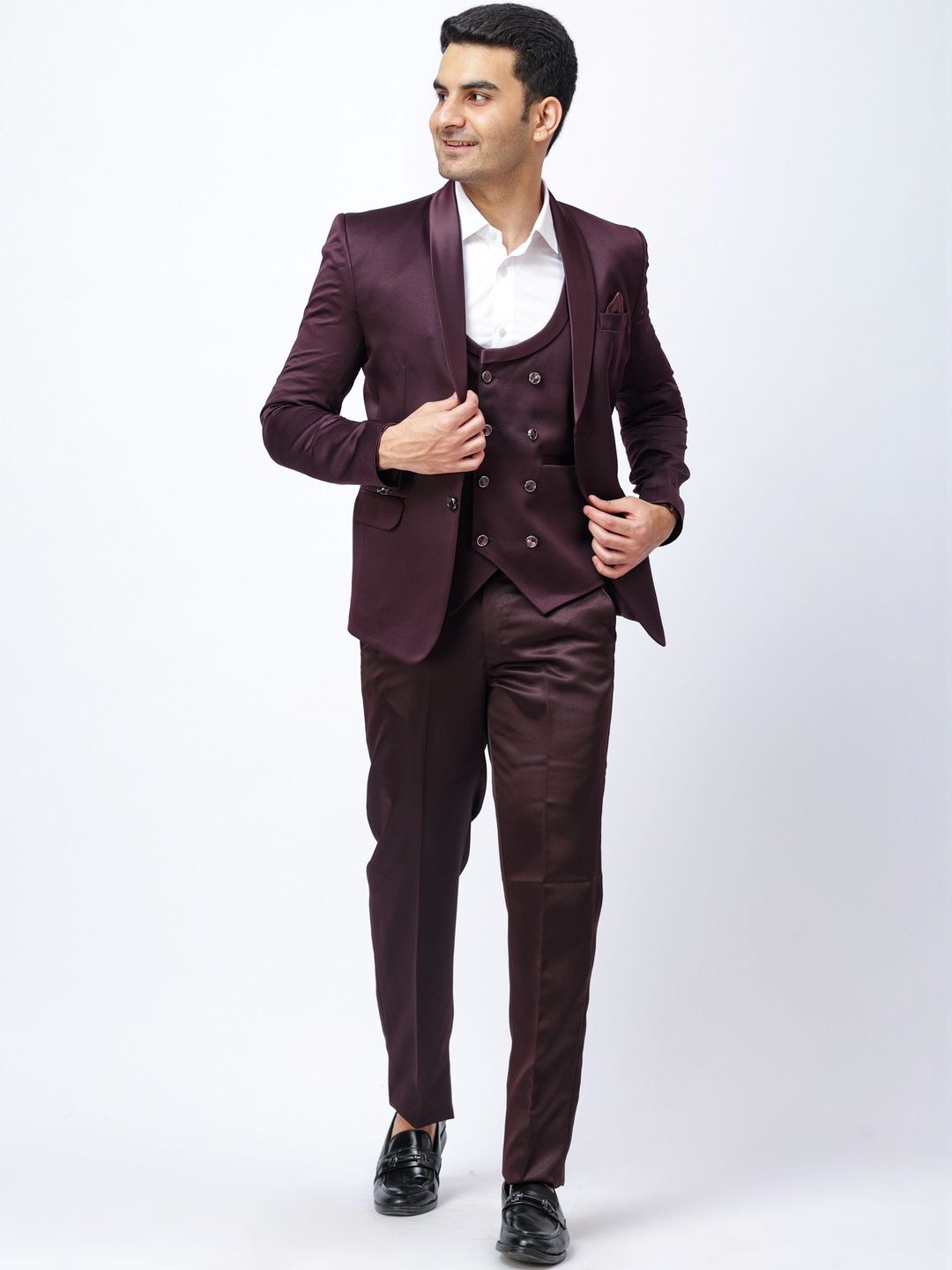 Aesthelia Cotton Single-Breasted Three-Piece Suits