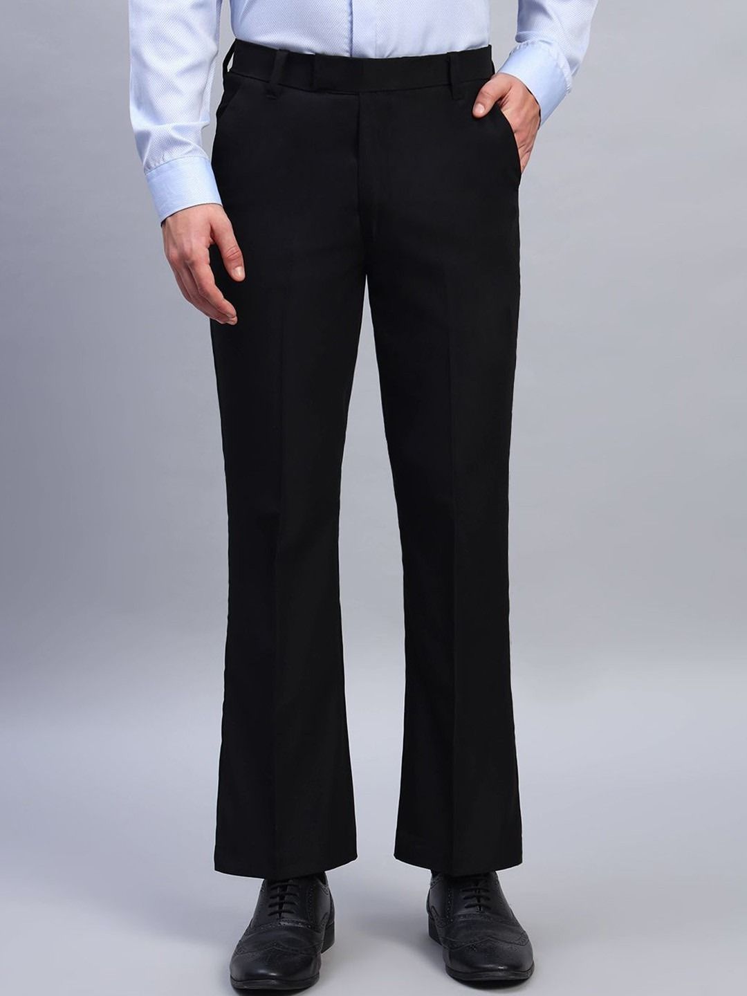 AXNIS Men Relaxed Straight Leg Bootcut Formal Trousers