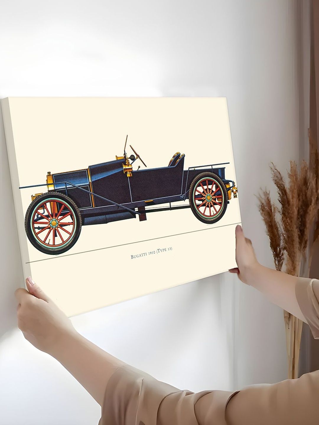 Art Street Off White & Beige Single Piece Canvas Wall Paintings