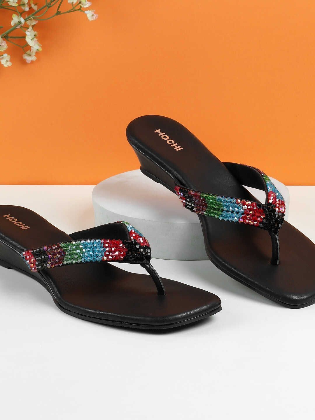 Mochi Mochi Embellished Wedge Sandals