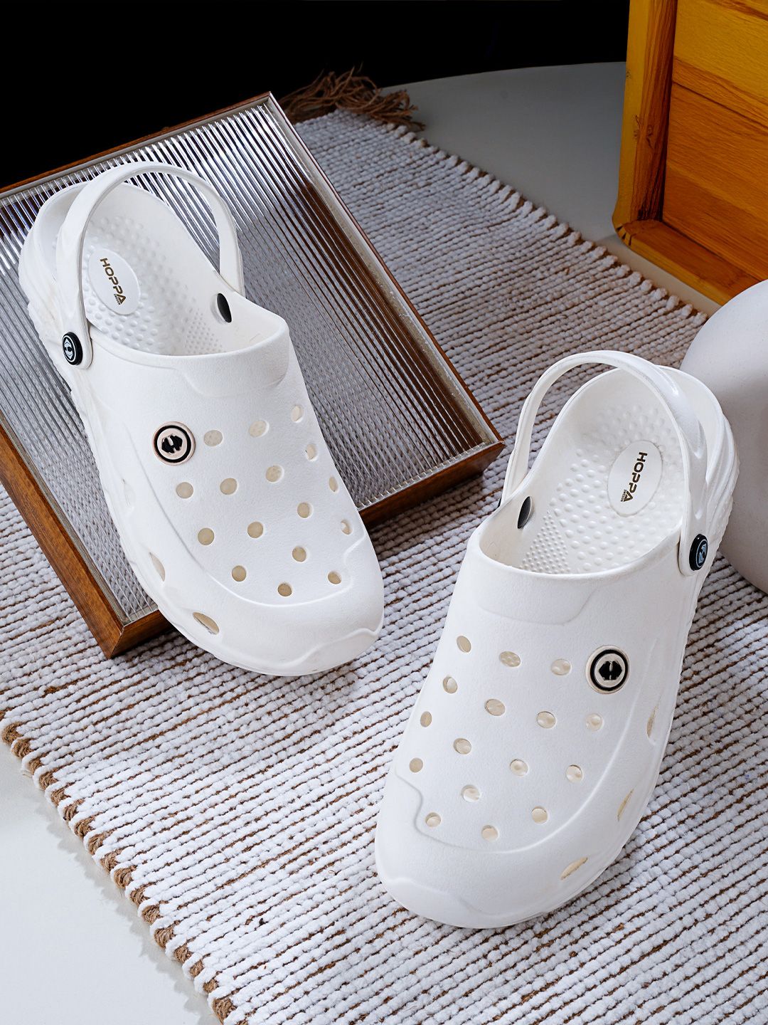 Hoppa Coucci Men White Clogs Men