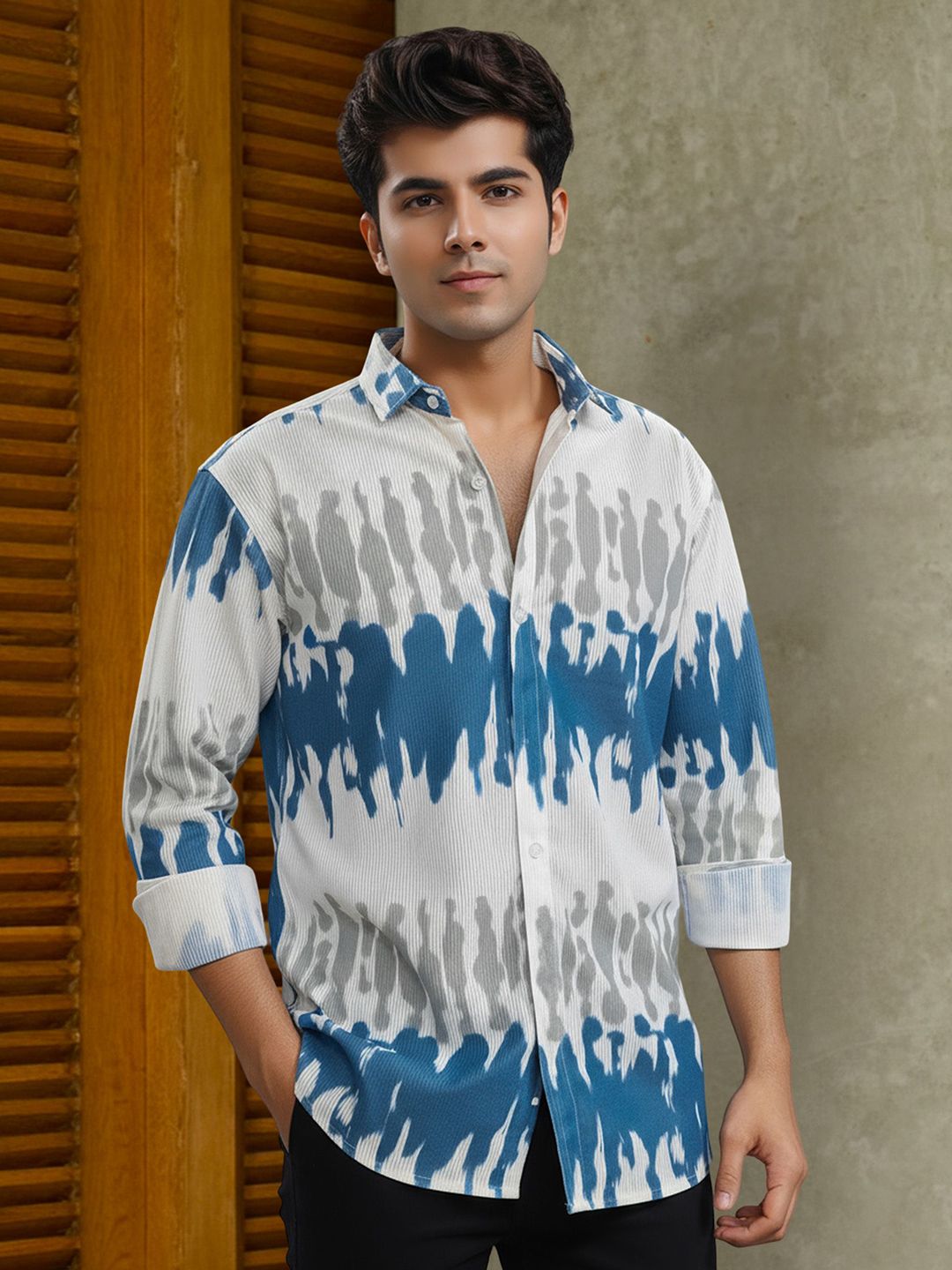 Metronaut Men Abstract Printed Spread Collar Casual Shirt
