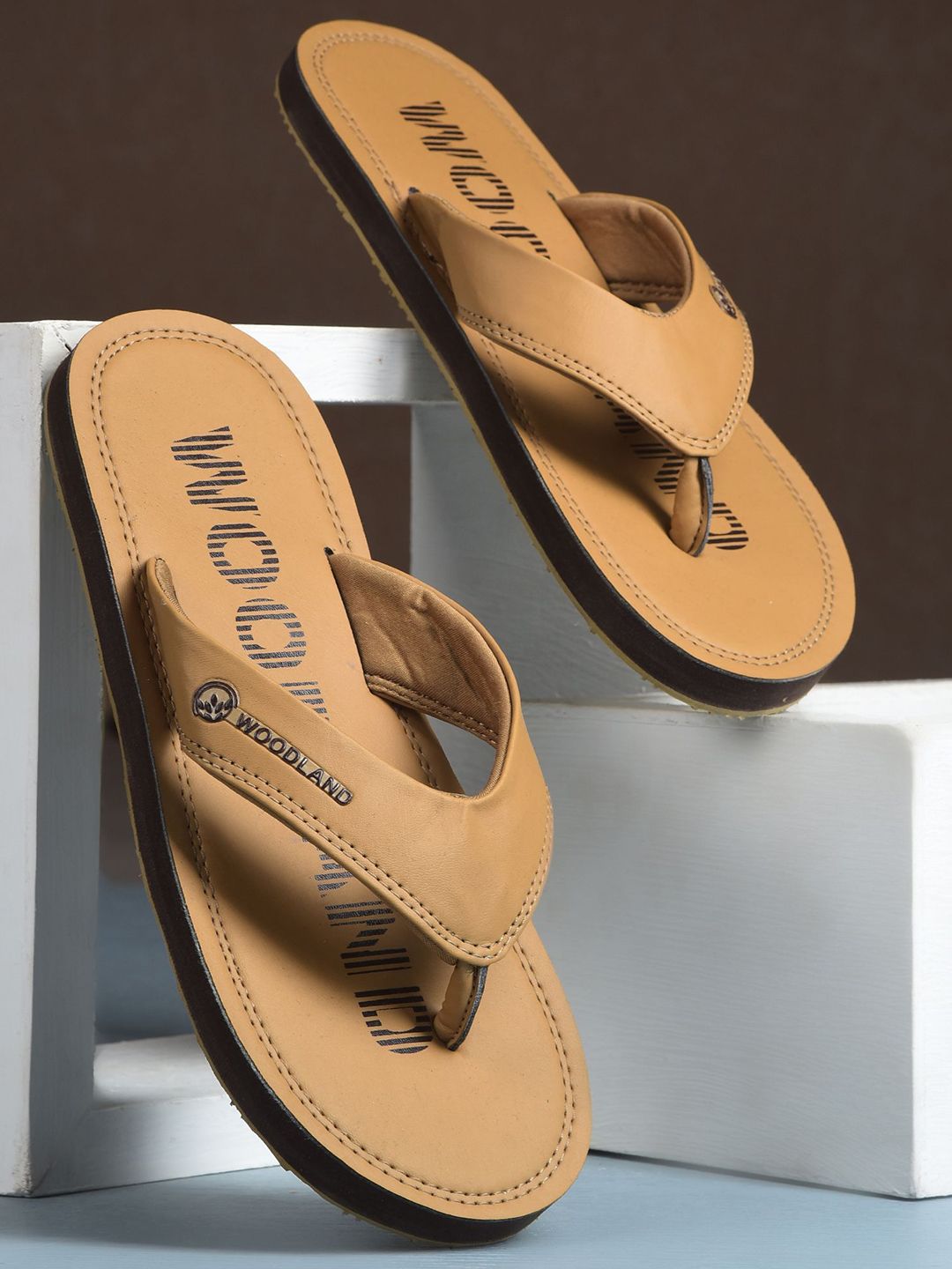 Woodland Men Solid Thong Flip-Flops