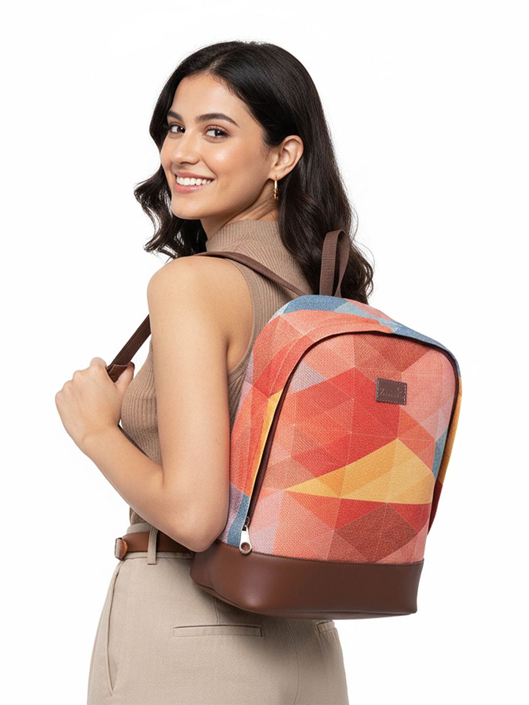 Geometric Printed Backpack ZOUK Geometric Printed Backpack