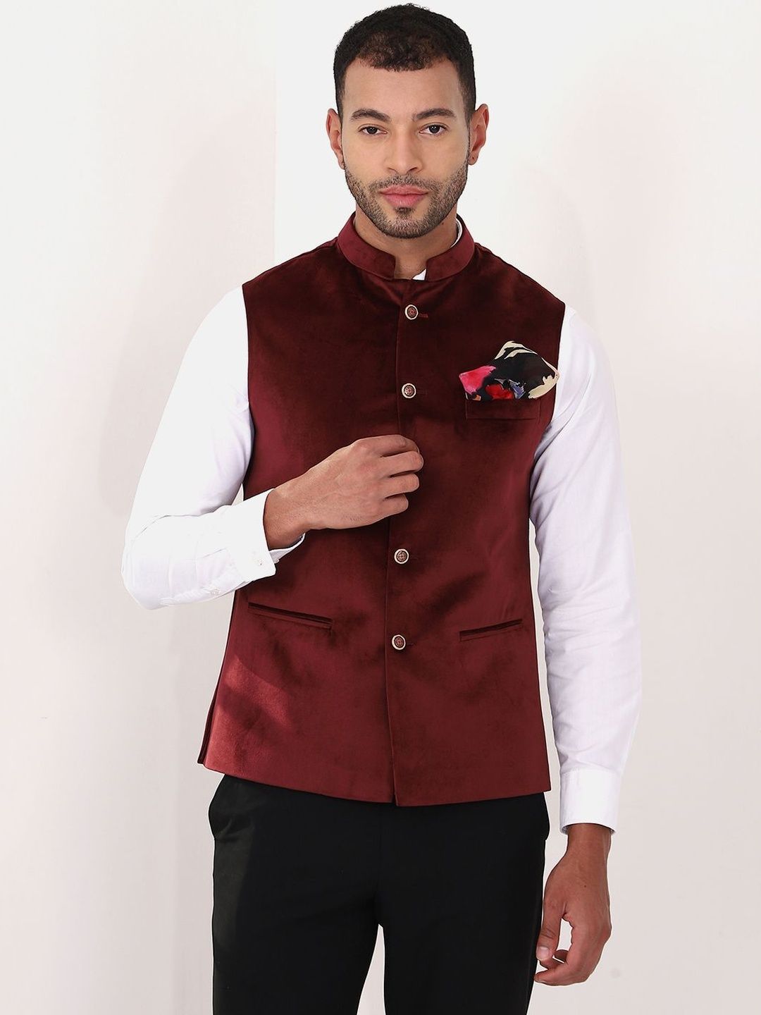 MANQ Mandarin Collared Nehru Jackets