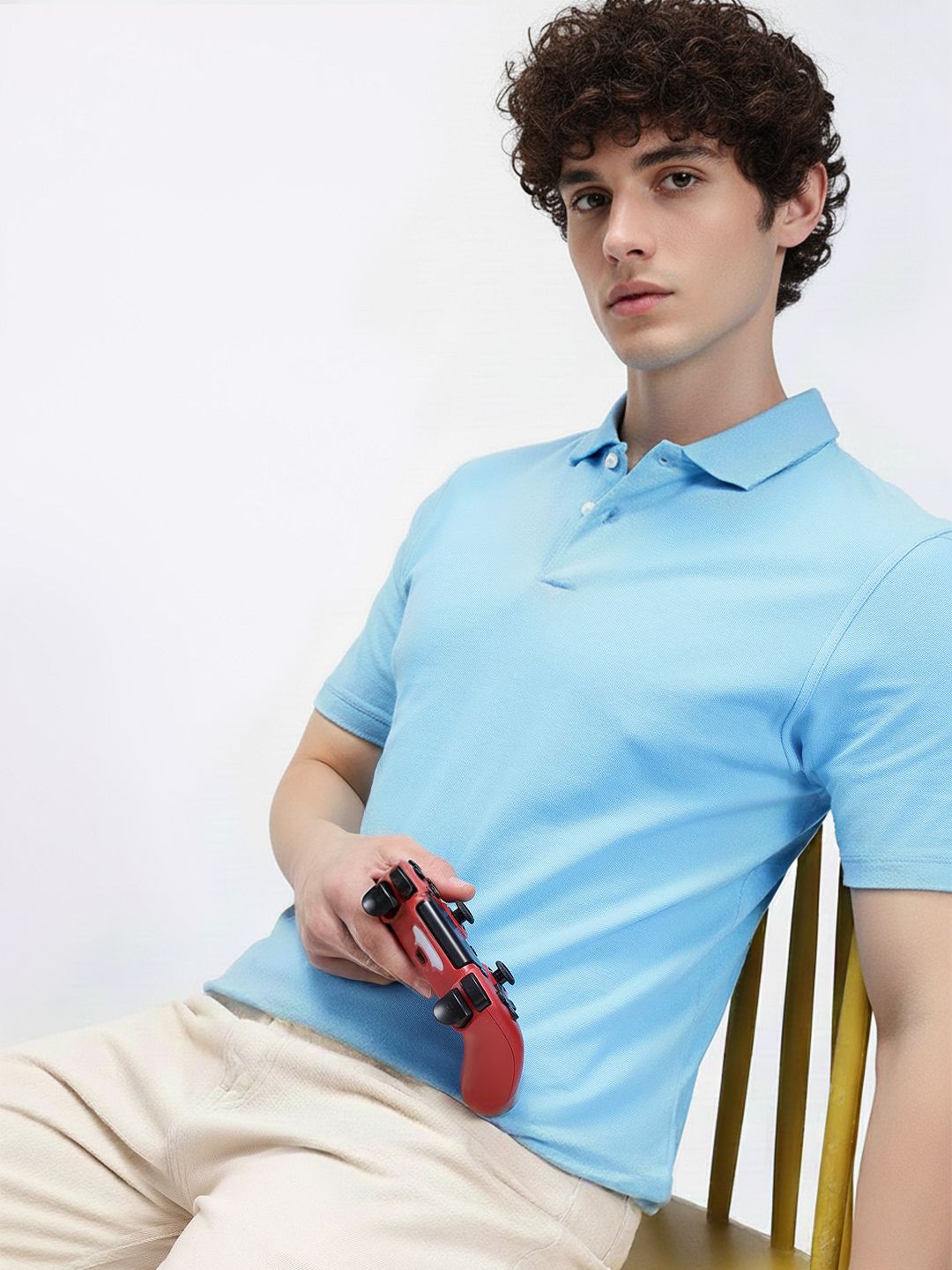 Kook N Keech Solid Polo Collar T-shirt