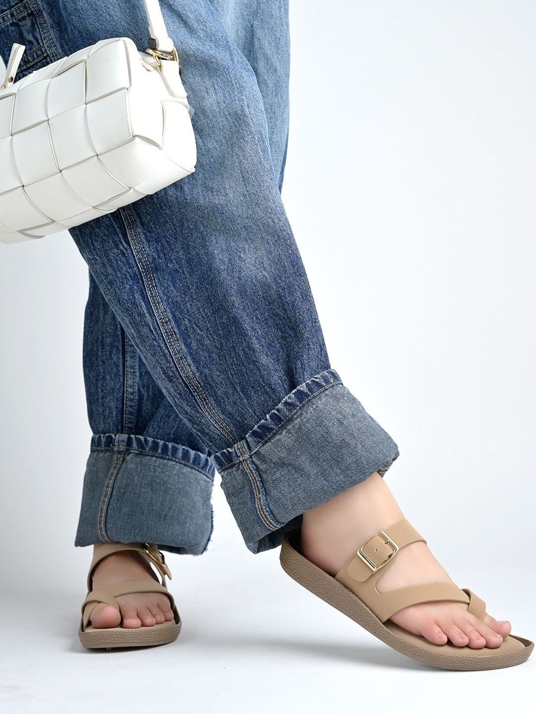 Shoetopia Shoetopia Women One Toe Flats with Buckles