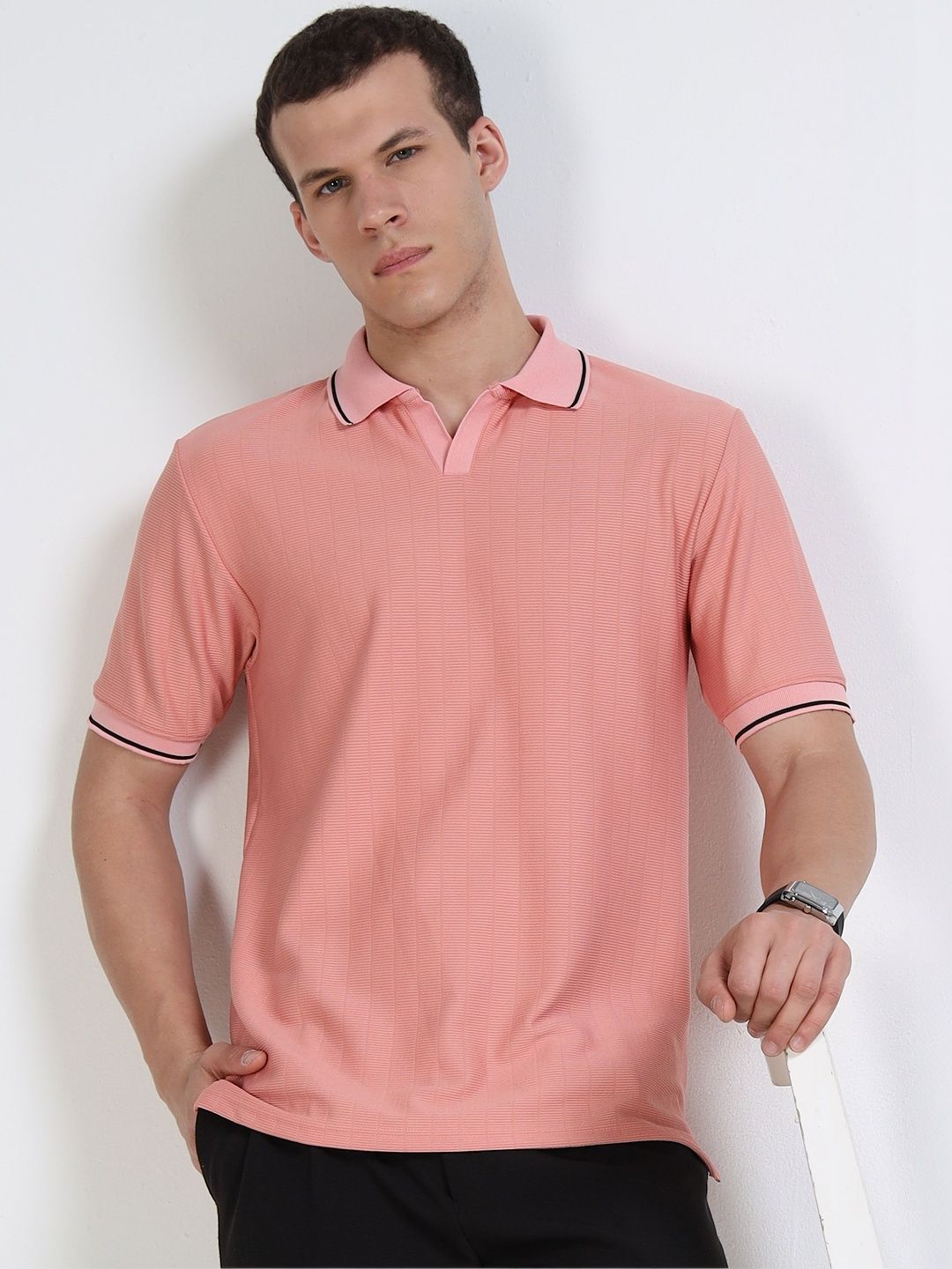 THE BEETEL HOUSE Men Polo Collar Short Sleeves T-shirt
