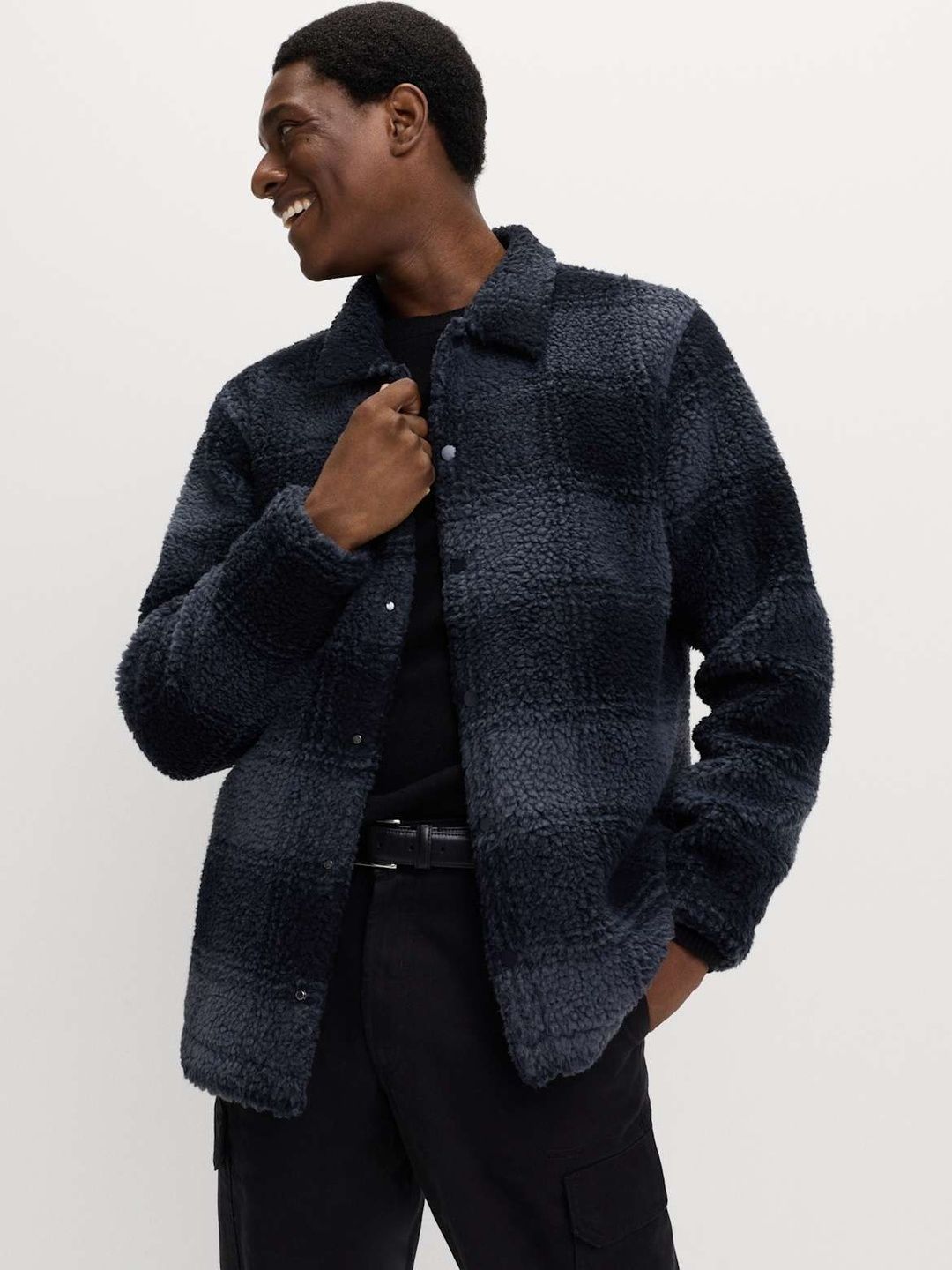 Marks & Spencer Fleece Jacquard Checked Overshirt