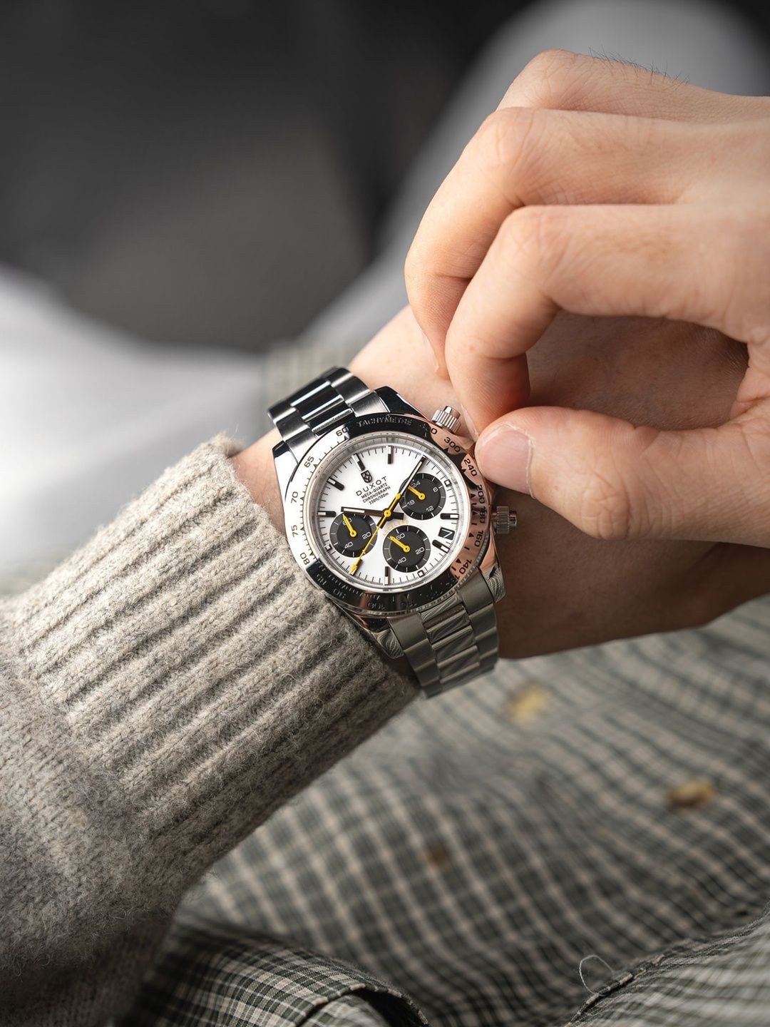 Buy DUXOT Men Brass Stainless Steel Straps Analogue Chronograph