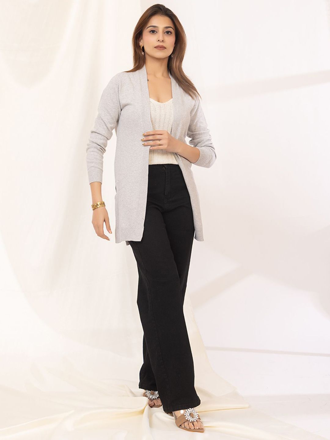 ARMISTO Women Front Open Longline Shrug