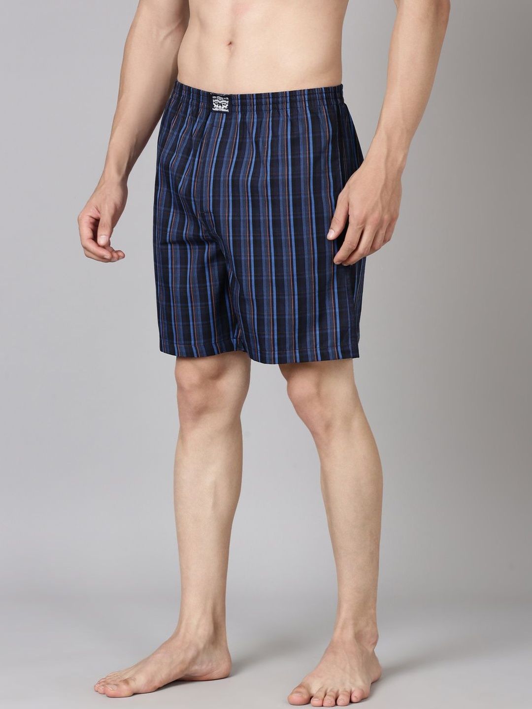 Levis Men Striped Pure Cotton Mid-Rise Boxers