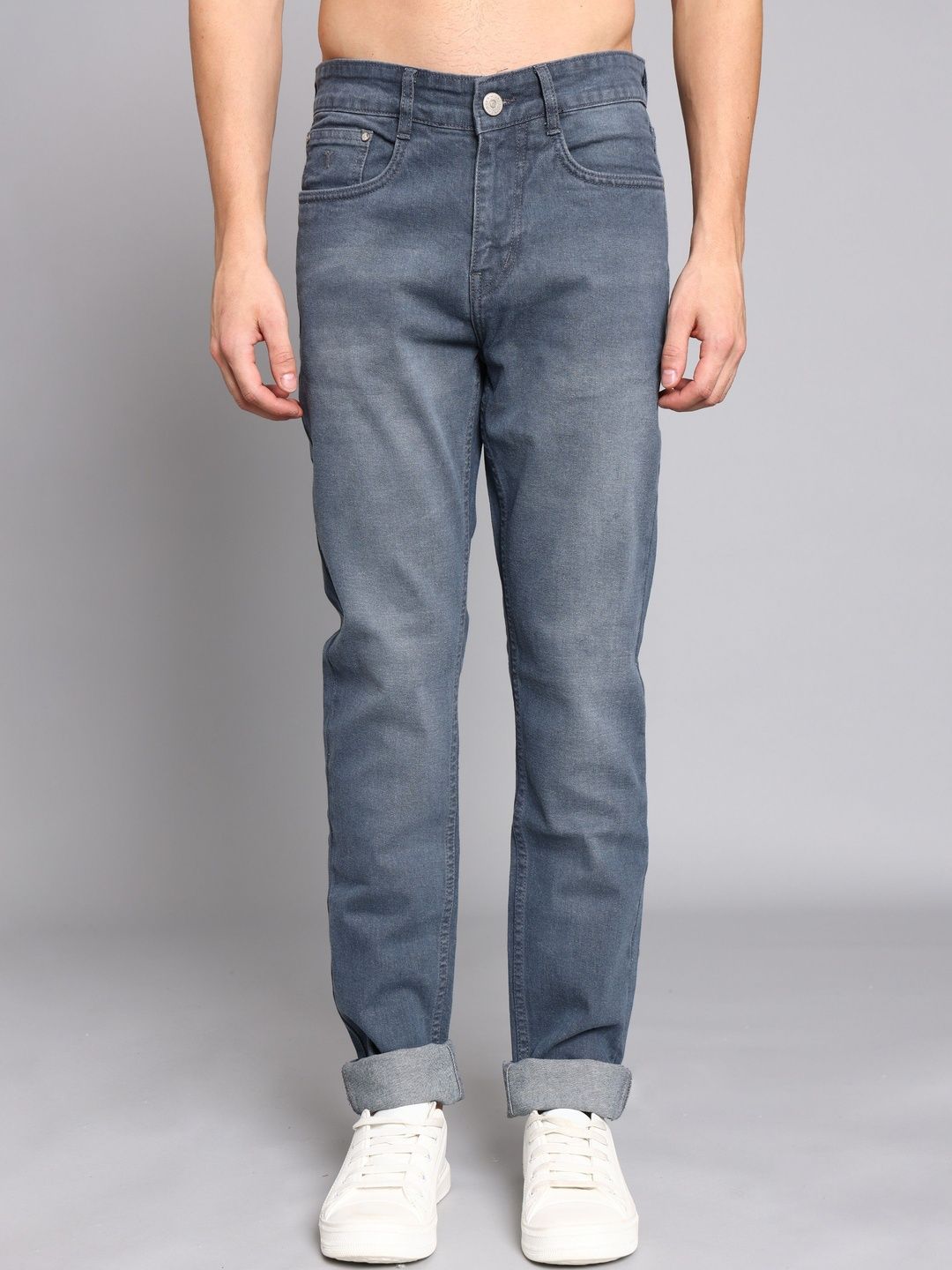 TRIGGER Men Slim Fit Mid-Rise Light Fade Stretchable Jeans