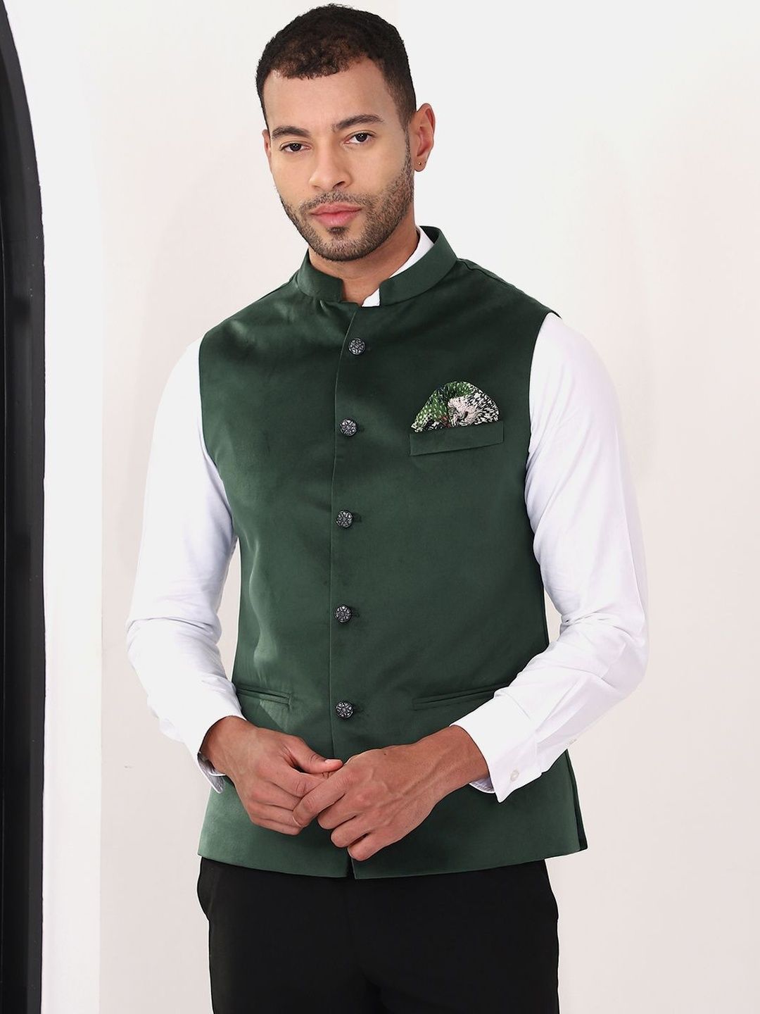 MANQ Velvet Nehru Jackets