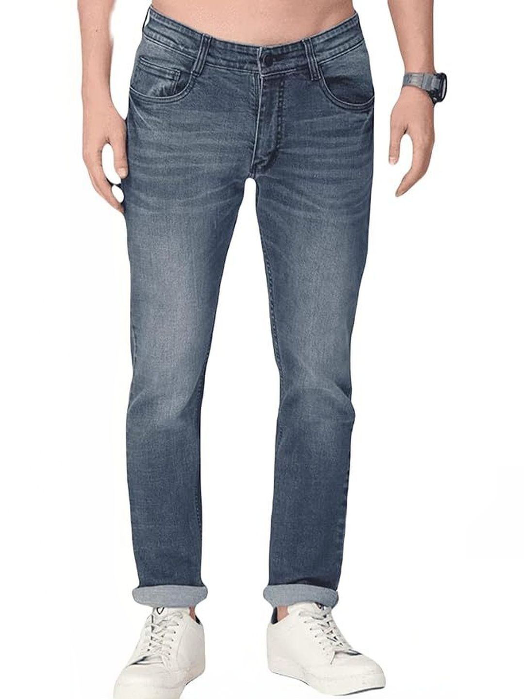 ATTIRIS Men Regular Fit Mid-Rise Light Fade Stretchable Jeans