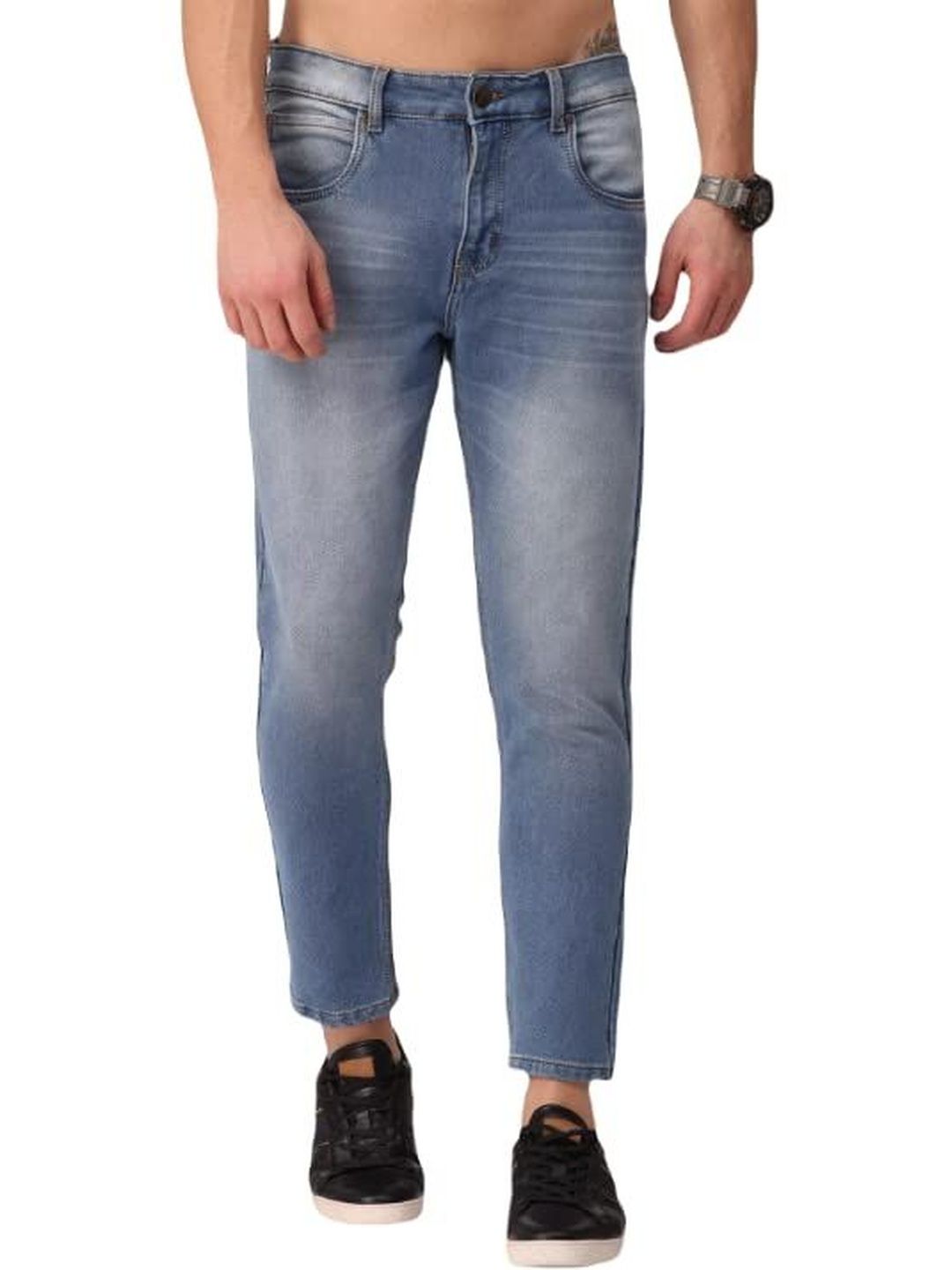 ATTIRIS Men Slim Fit Mid-Rise Light Fade Stretchable Jeans