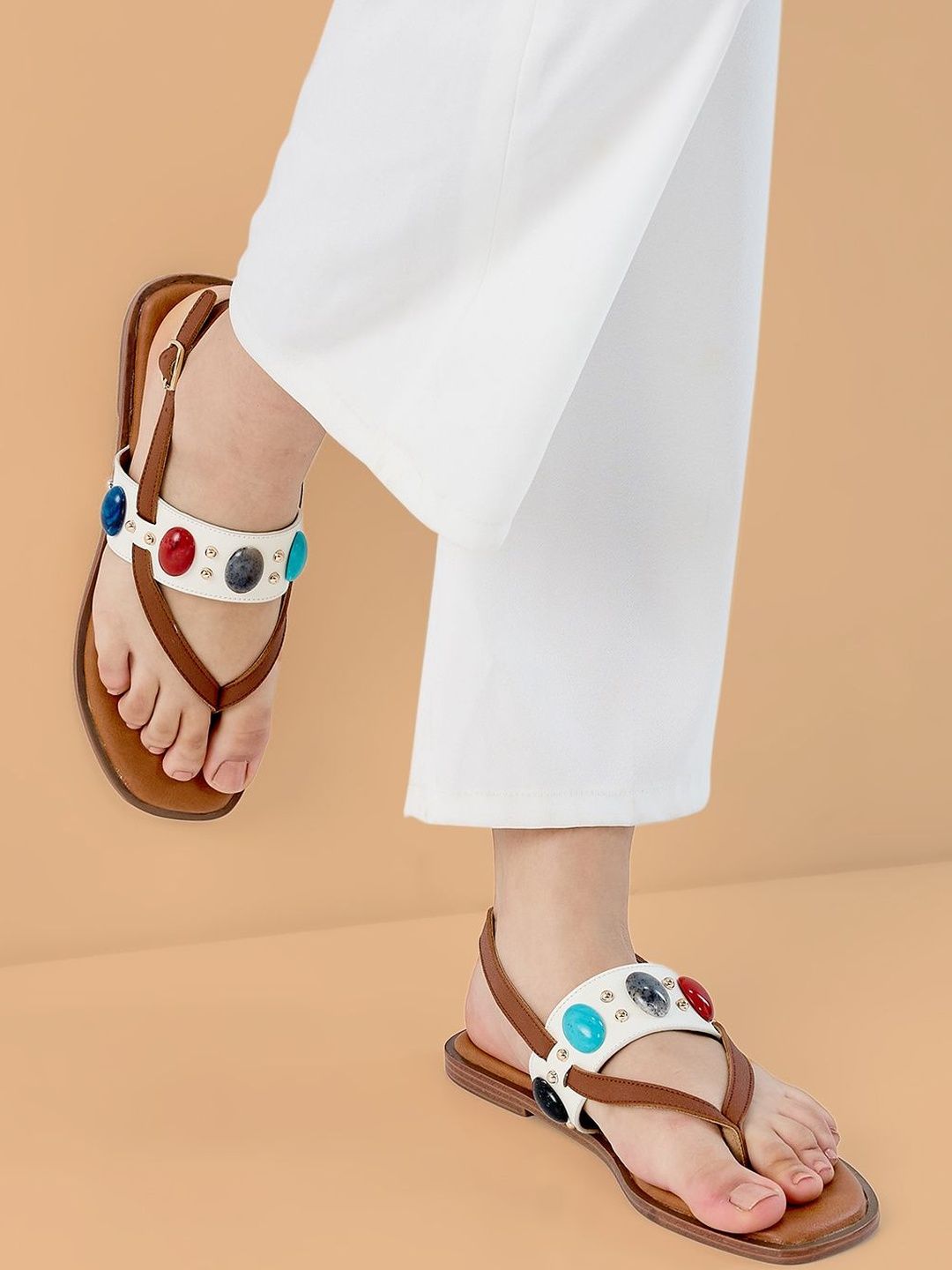 Rocia Women Beaded Open Toe Flats Flats