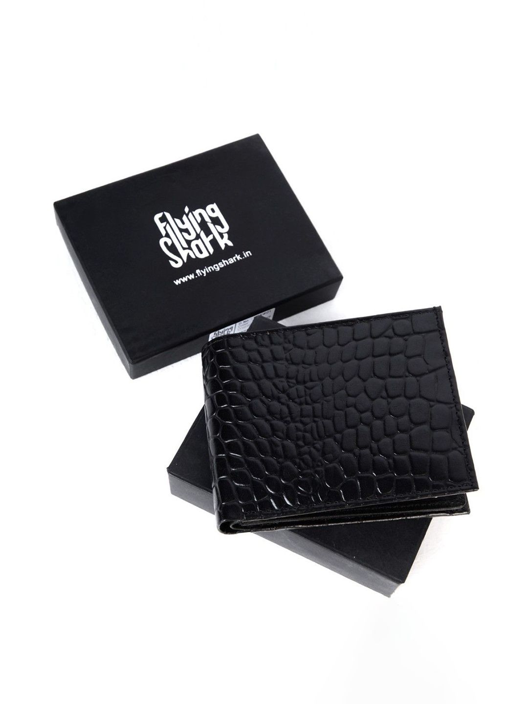FLYING SHARK Men Crocodile Printed Genuine Leather Two Fold Wallet