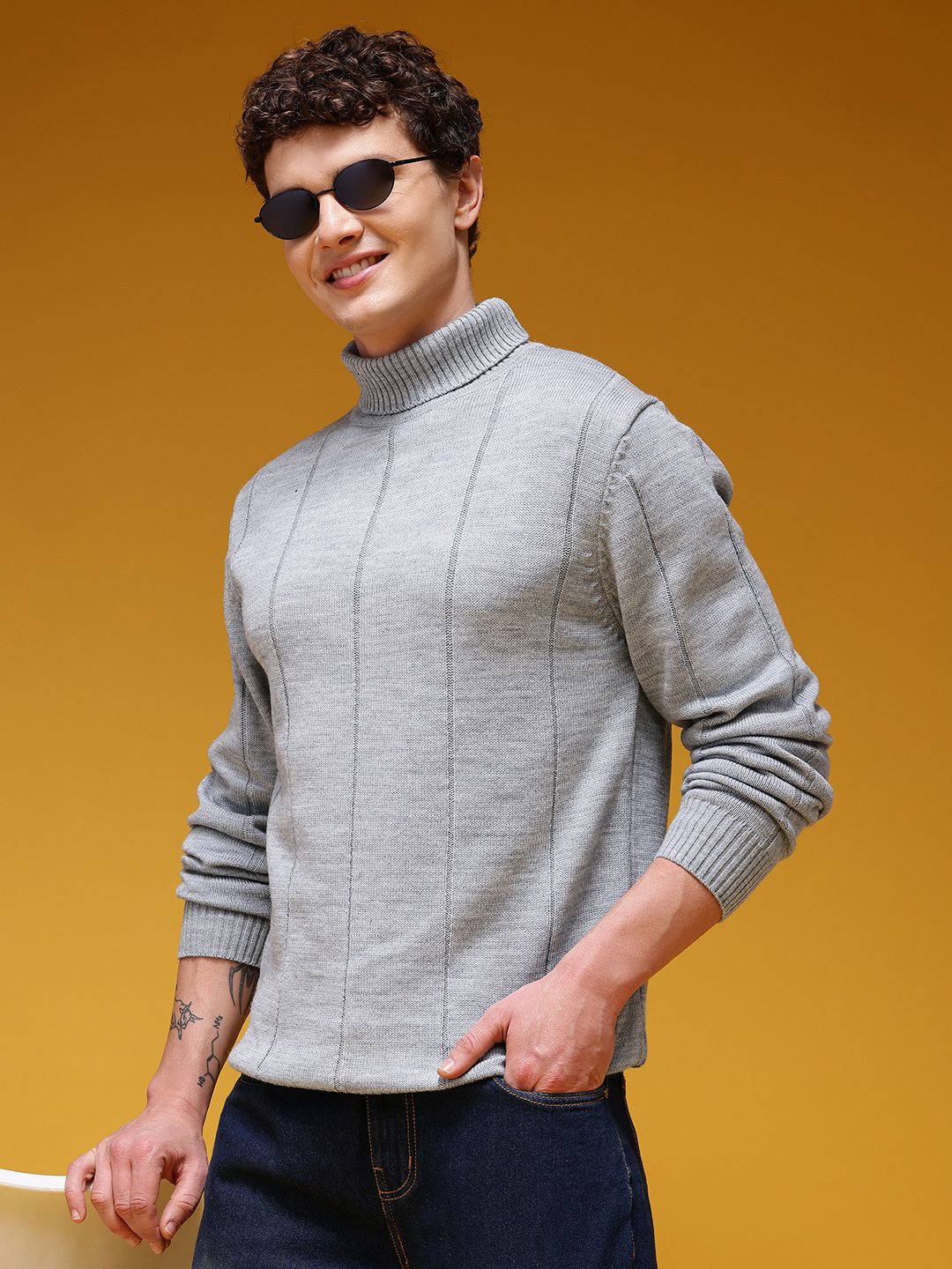 Buy HERE&NOW Acrylic Long Sleeves Turtle Neck Sweater - Sweaters