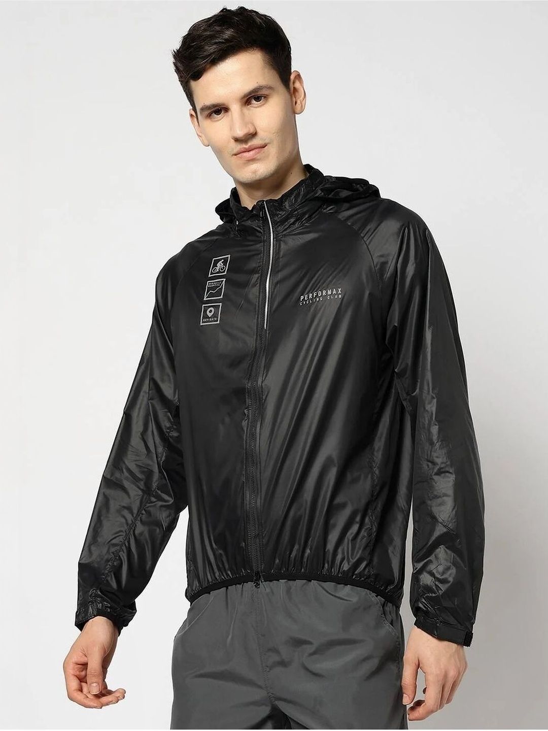 Performax Men Brand Logo Printed Lightweight Cycling Sporty Jacket
