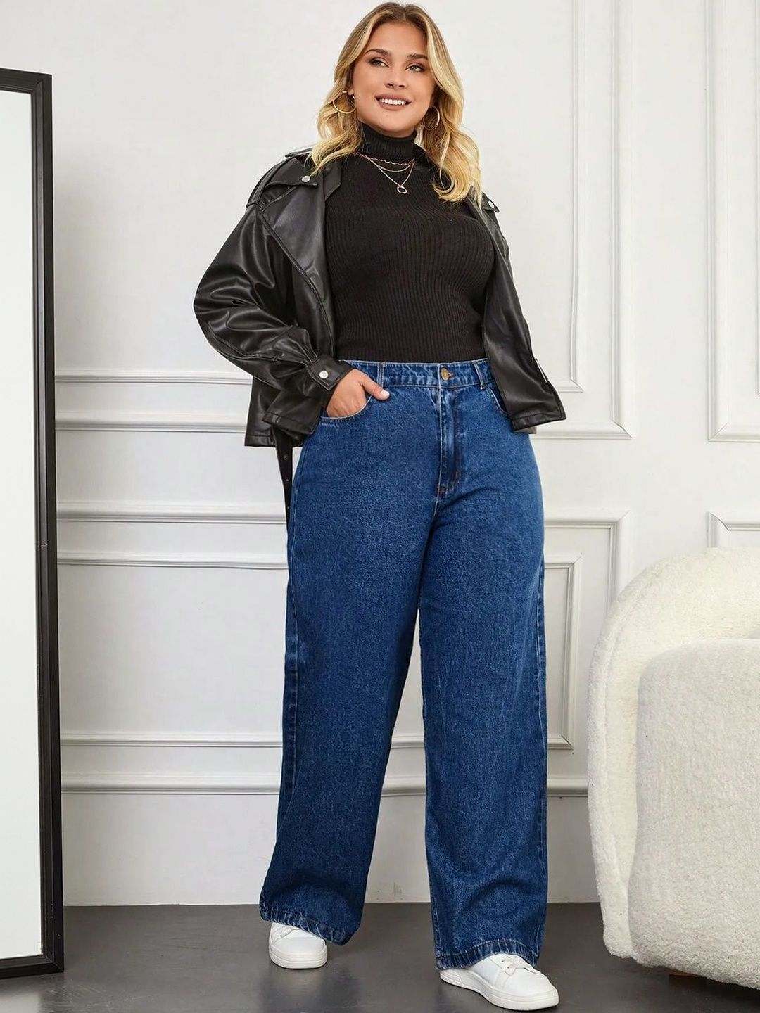 Kotty Women Wide Leg High-Rise Stretchable Jeans