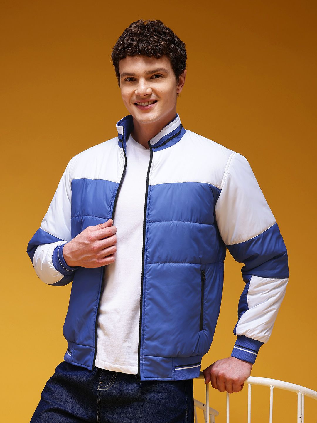 HERE&NOW Colourblocked Padded Bomber Jacket
